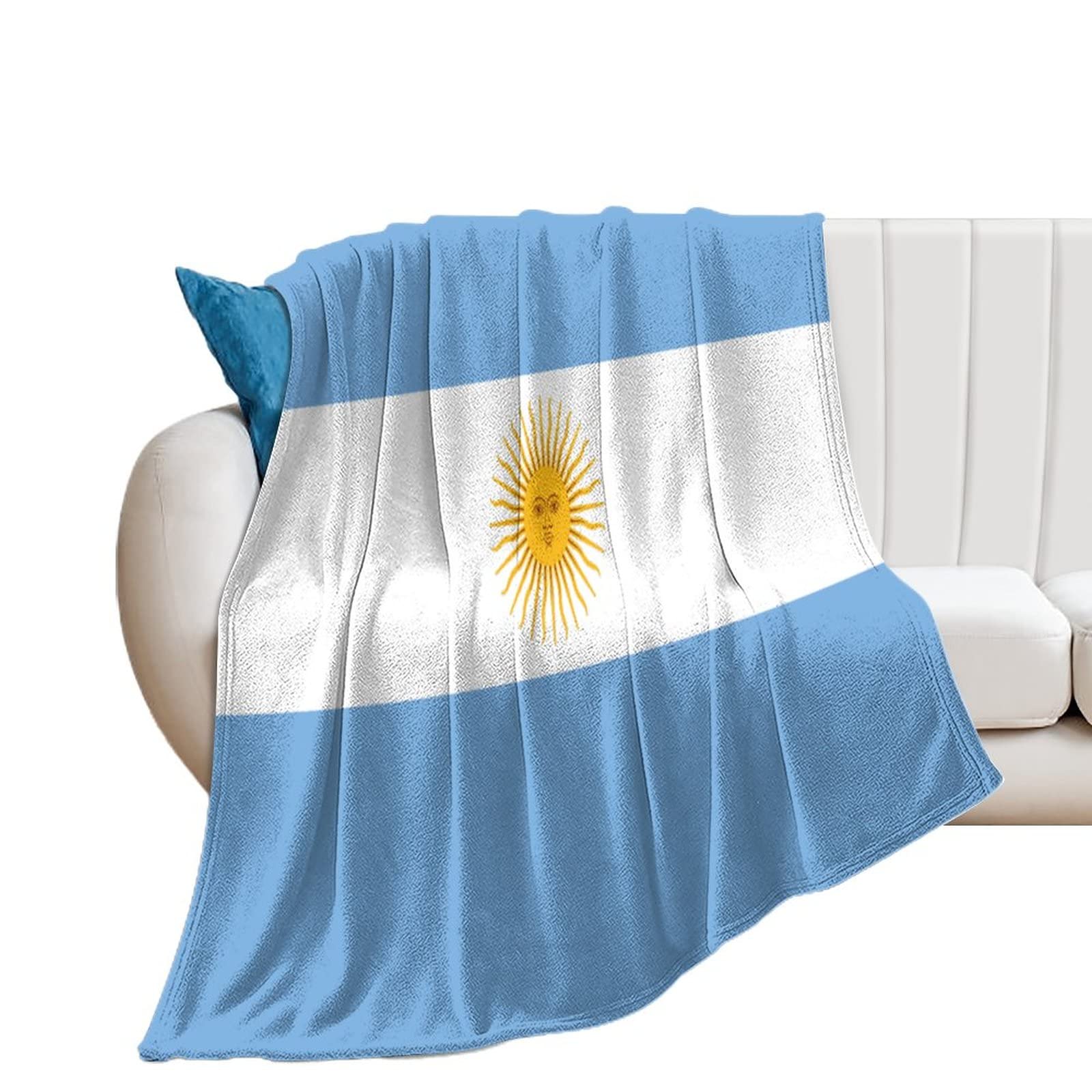 Dreamautumn Argentina Flannel Throw Blanket Flag Throw Blankets National Flags Throws Super Soft Fuzzy Cozy Blanket For Couch Sofa Bed Chair Car,Microfiber Lightweight Warm Air Conditioning Blanket 50"X60"