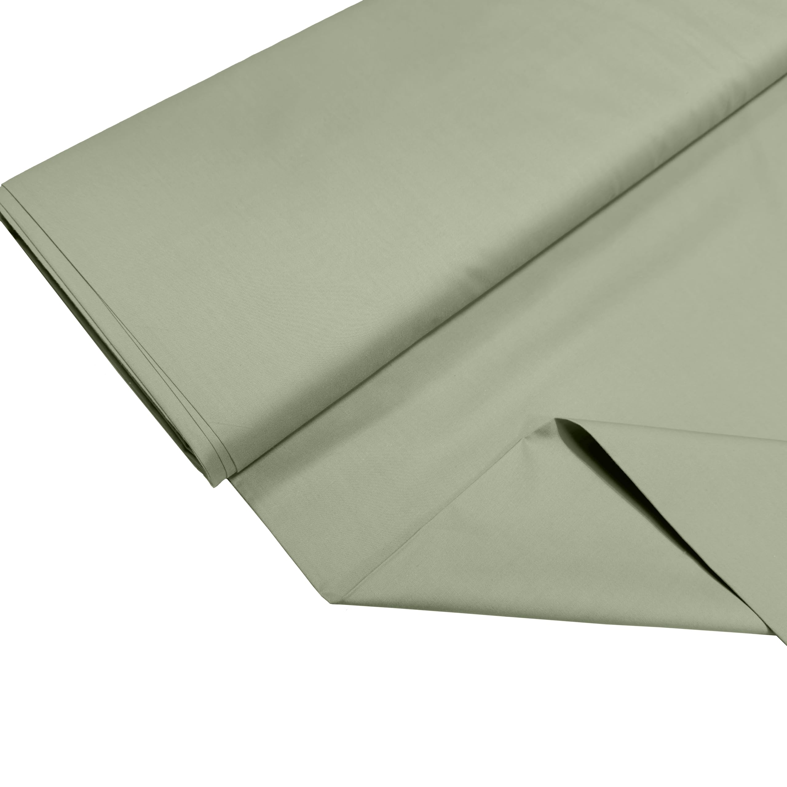 100% Cotton Percale Fabric – 200 Thread Count, 120 GSM, Breathable & Durable Material for Bedding, Quilting & Sewing - 50cm x 55cm (Sage)