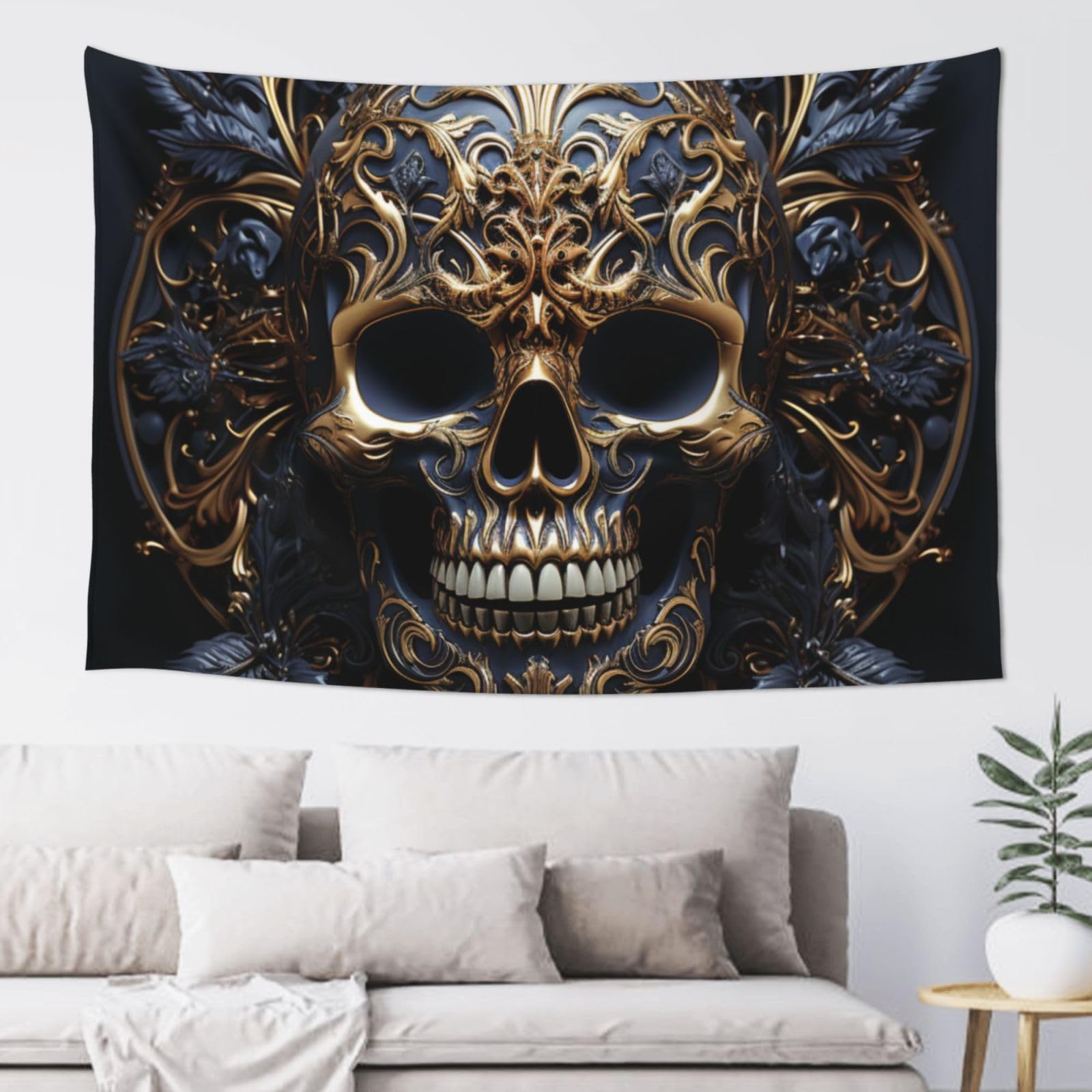 MXZERFKGLA Tapestry Wide Wall Hanging Tapestries Lightweight Art Wall Blanket Skulls Tapestry Vintage Mural Home Decor Aesthetic Tapestries for Bedroom Dorm Living Room 60x40 Inch