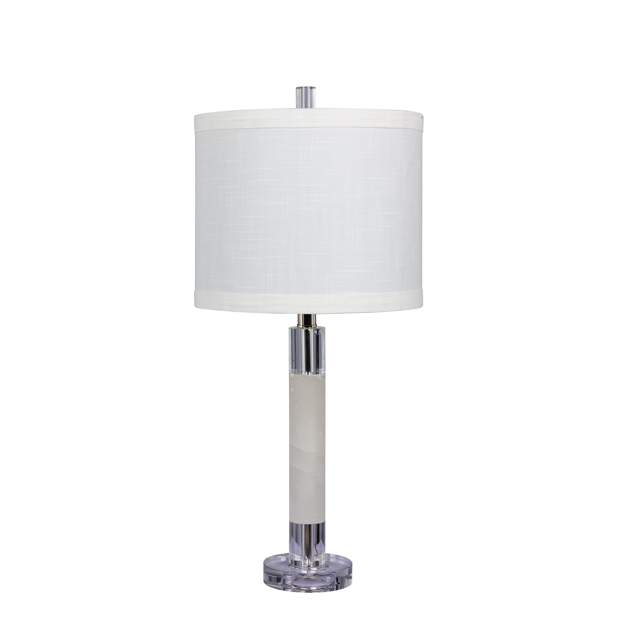 Cory MartinW-5151 Fangio Lighting's #5151 26 in. Smooth Column Table Lamp Crystal Finish, 26.00, Clear with Snow Marble
