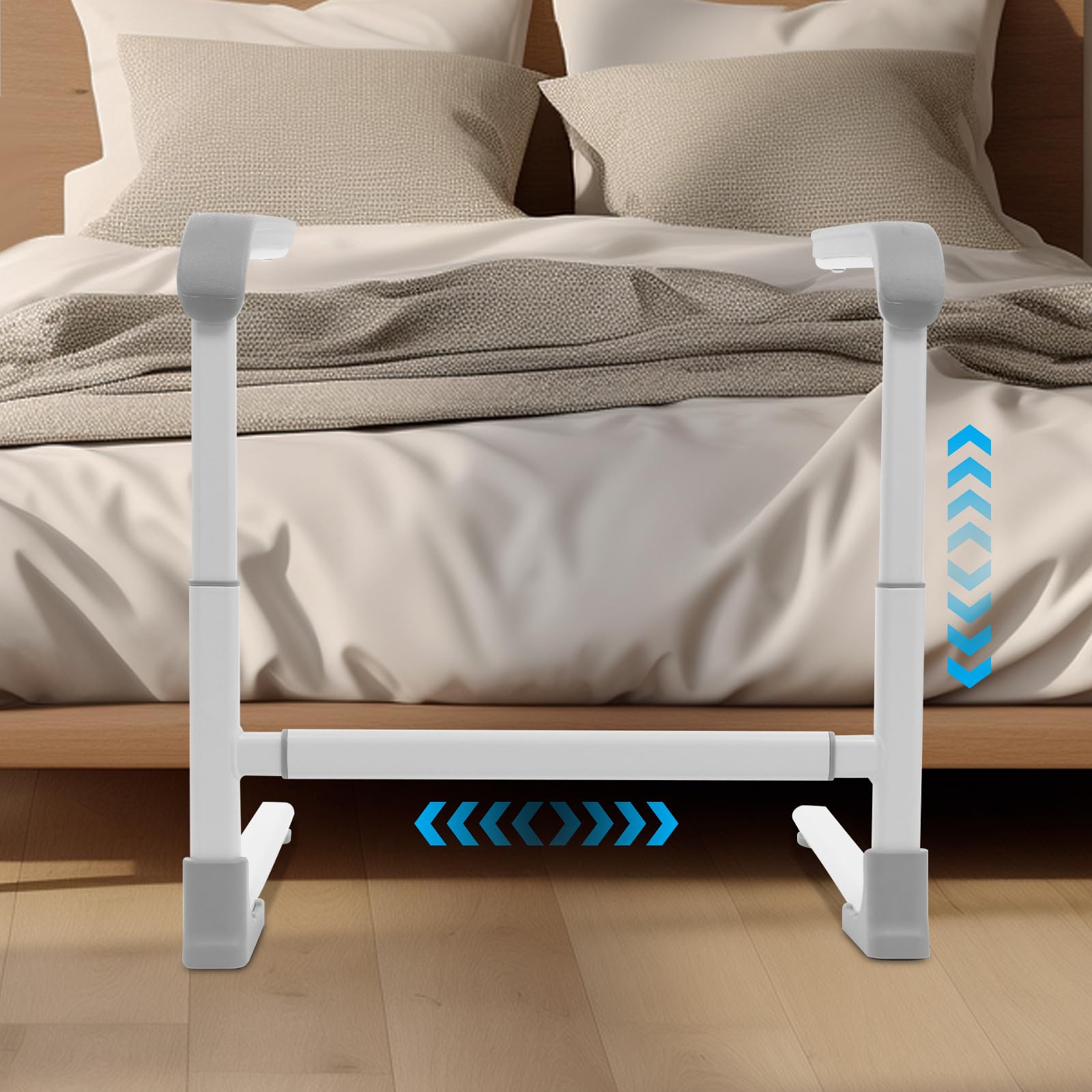 Aide à se lever pour canapé et lit, réglable en hauteur et en longueur, avec poignées antidérapantes, aide à se lever stable jusqu'à 150 kg, poignée pour canapé, toilettes et soins
