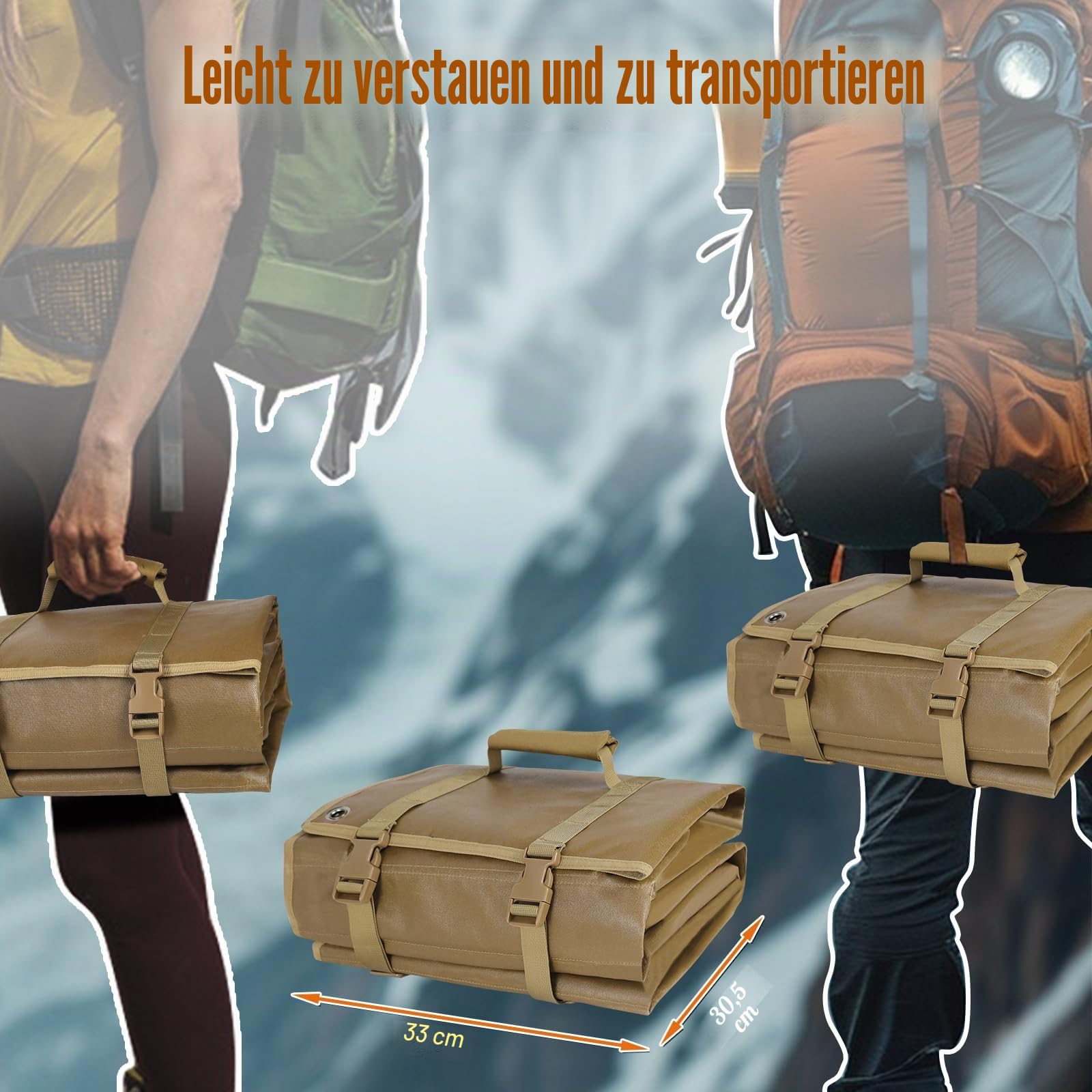 Schießmatte, extra groß, tragbar, gepolstert, taktisch, rutschfest, wasserdicht, aufrollbare Schießmatte mit Taschen, Zweibeinhalter, Molles für Reichweitenschießen, Gewehrjagd