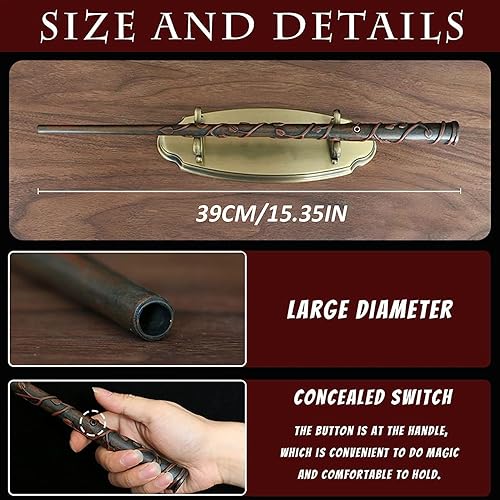 Miniatura 3 de VERIMP Varita mágica de mago, accesorios de disfraz de cosplay para Halloween, fiesta de cumpleaños, regalos