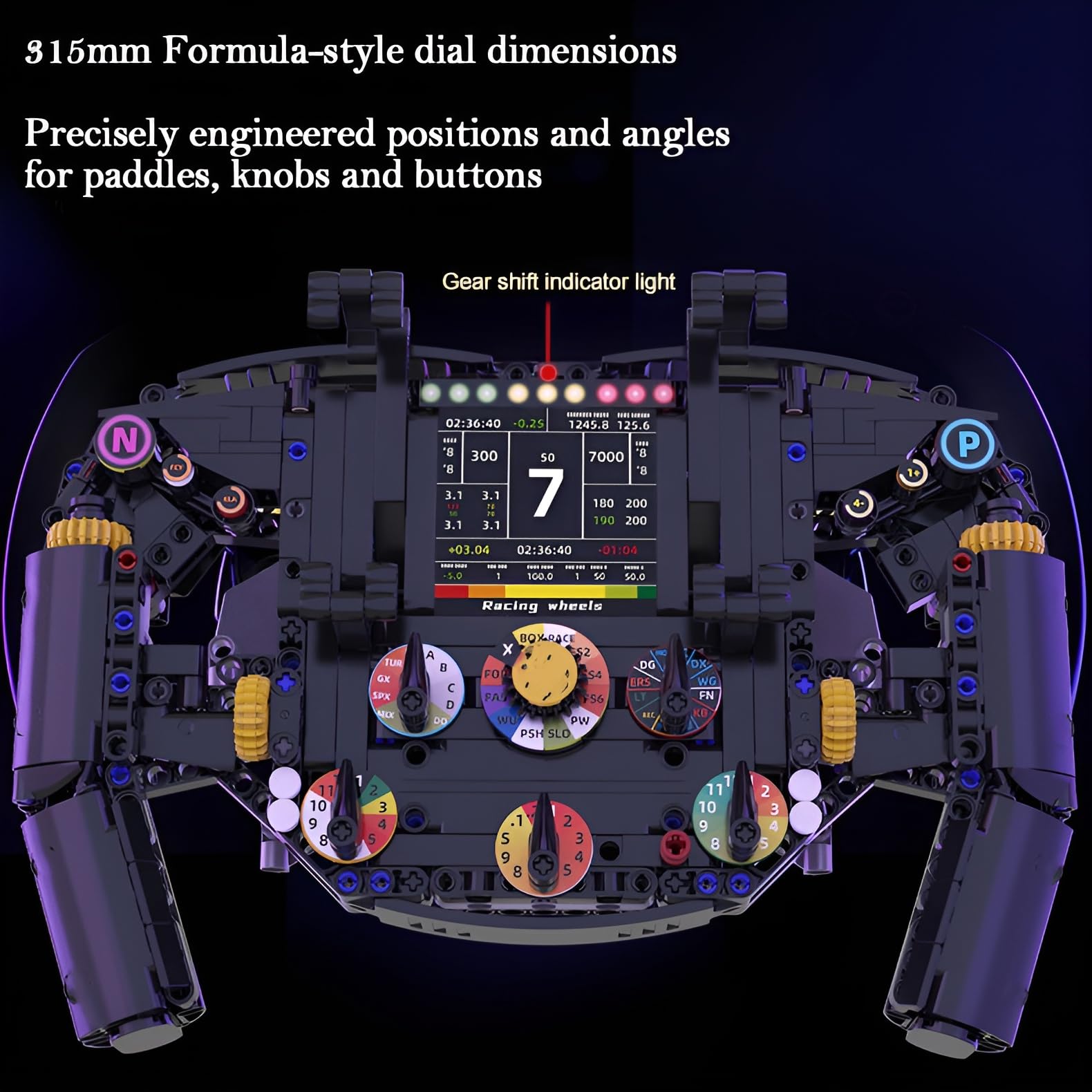 F1 Rennrad Lenkrad Bausatz, 833PCS Rennwagen Ziegelsteine Kit | Mechanische Gaming Sportwagen klemmbausteine, Home Office Dekor, Sammlermodell für Rennfans