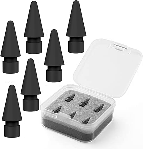 6 Pack Tips for Apple Pencil, Stylus Tips,Pencil Tips for iPad, Replacement Pen Nibs Compatible with iPad Air Mini Pro Apple Pencil 2nd Generation,