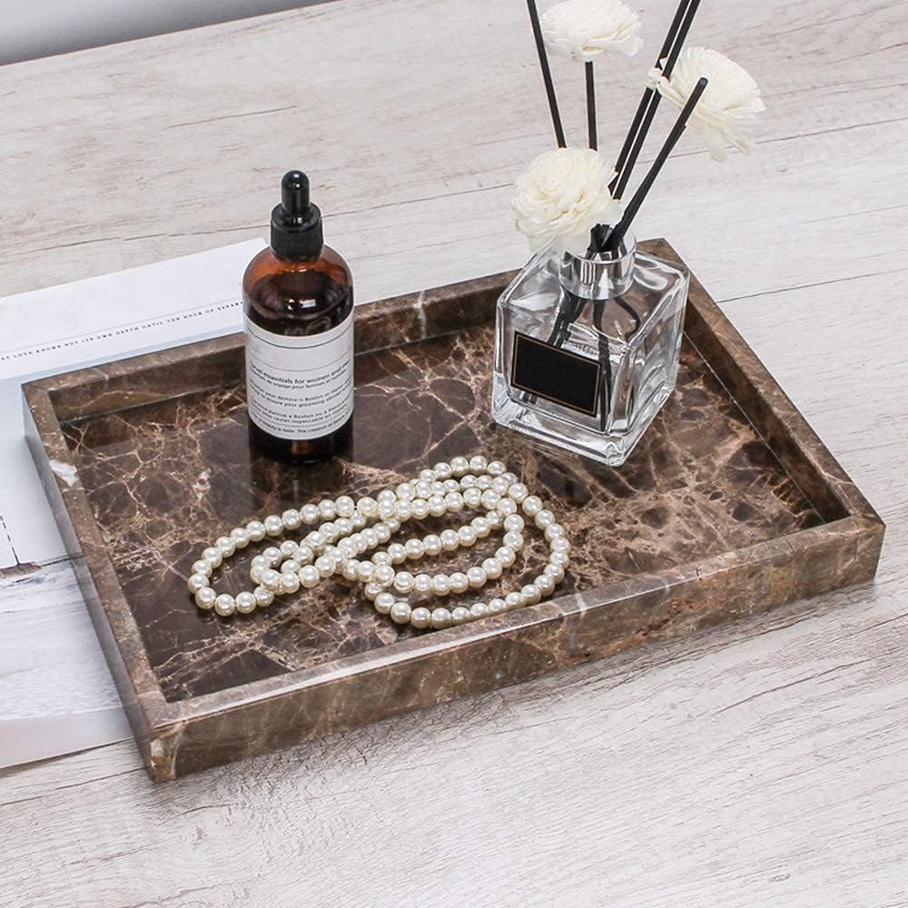 Natural Marble Storage Vanity Tray, Cosmetics Jewelery Tray, Kitchen Organizer, Coffee Table Tray (Coffee Net, 11.8L x 7.87W x 1.18H) - Image 2