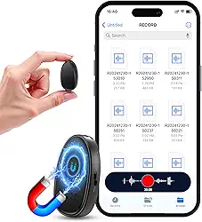 Gravador de voz digital portátil de 16 GB, preto