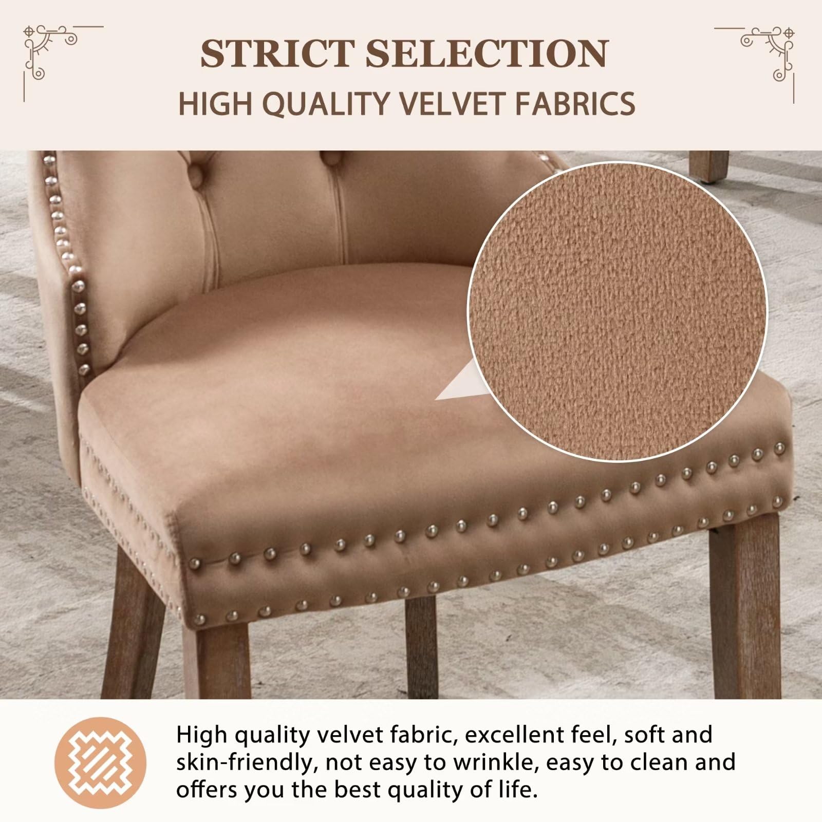 Merax Bouclé Eetkamerstoelen - Set van 2 Moderne Eetkamerstoel - Luxe Boucle