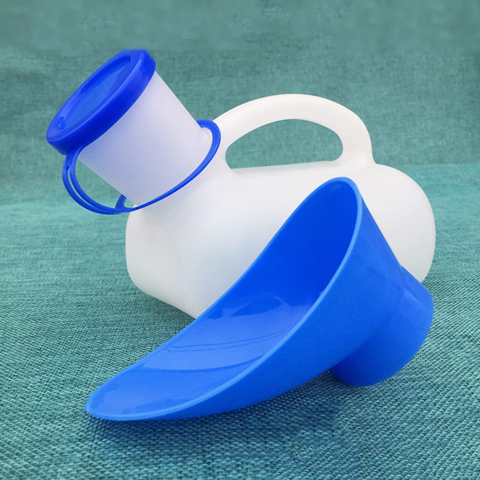 YNGJUENCP Men's Urinals for Men 1000 Ml Super Large Capacity Portable Male Urine Cups Bed with Lid Pee Bottles,for Men(White)(Size:1pcs)