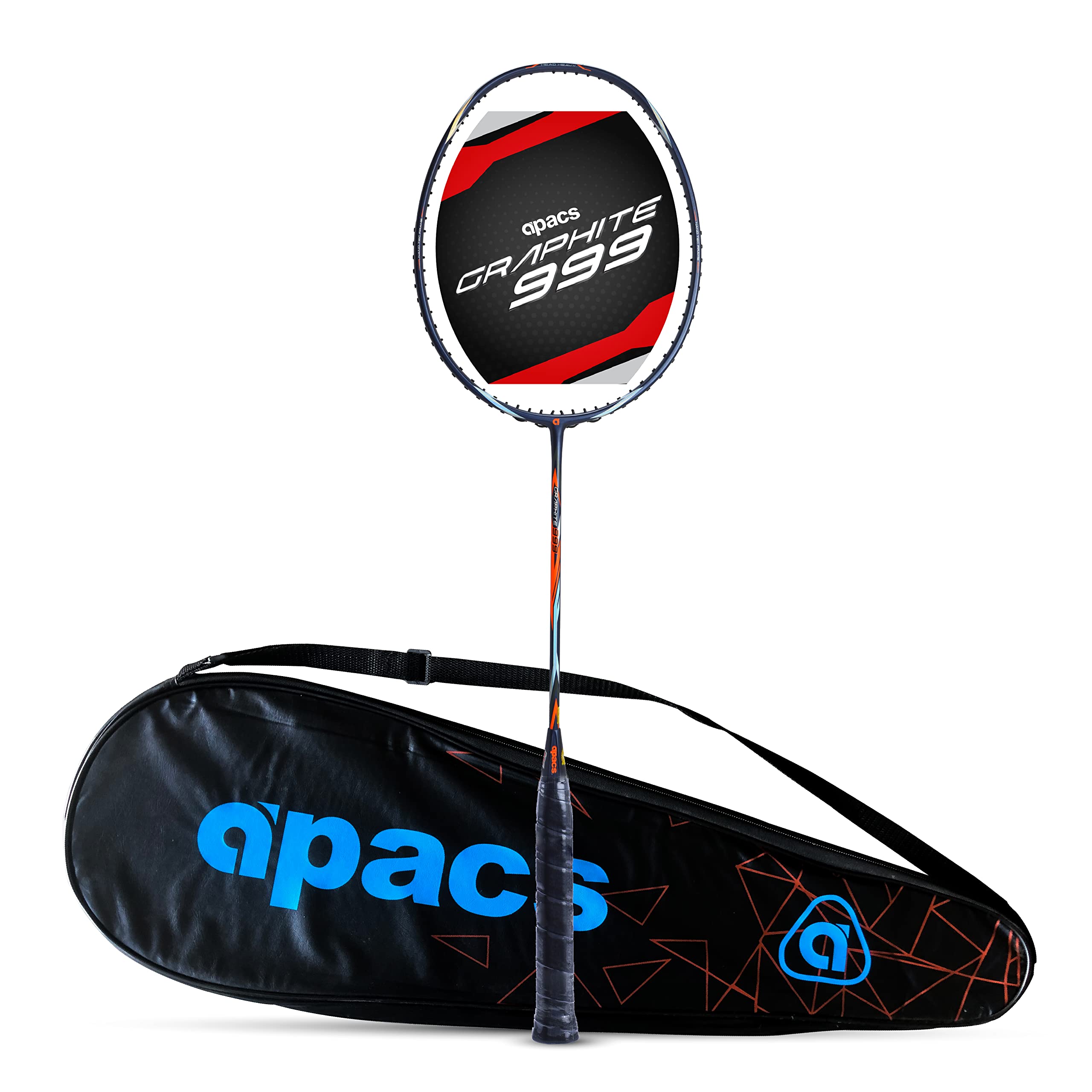 Apacs Graphite 999 (Japanese Graphite, 30 LBS) Ultra Strong | Highly Durable | Full Graphite | Professional Unstrung Badminton Racket (Navy Orange) (B0C33NG7C8) Amazon Price History, Amazon Price Tracker