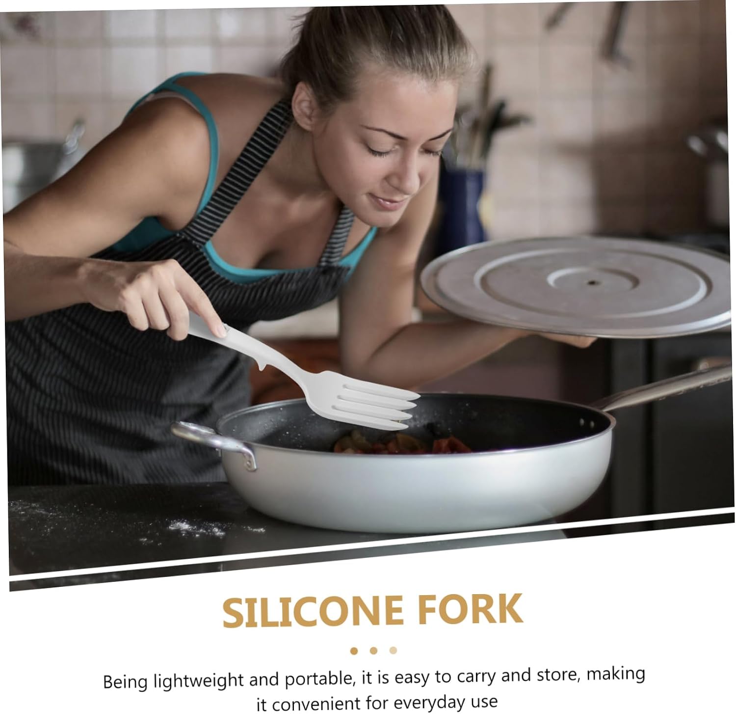 Silicone Pasta Fork Kitchen Cooking Tool for Noodle Serving