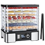 Food Dehydrator Machine Dryer for Jerky: Stainless Steel Dehydrater for Fruit Herb - Digital Food Drier for Meat Beef Dehydration