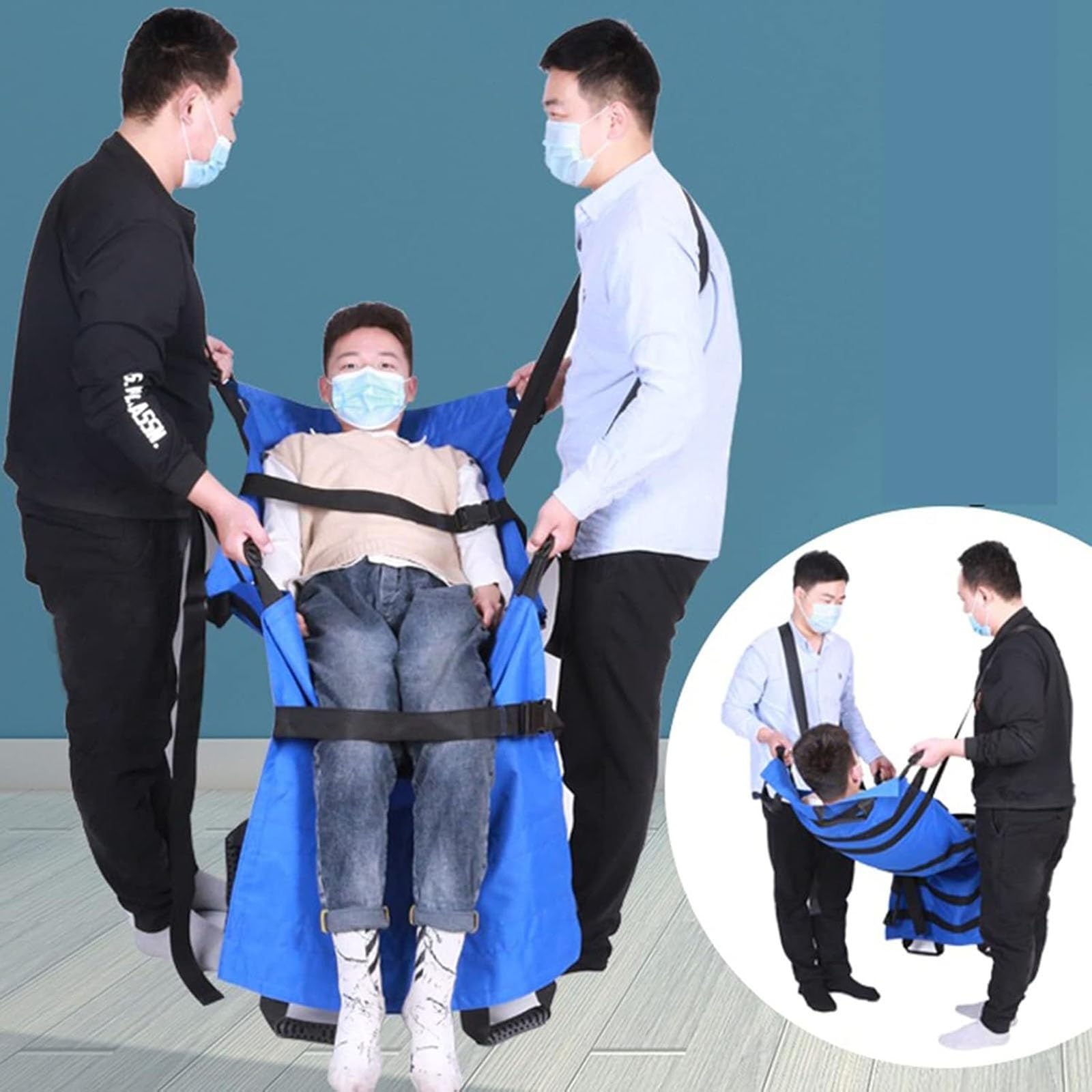 Barella pieghevole portatile di salvataggio di emergenza con tracolla – aiuto per trasferimento paziente per anziani e disabili