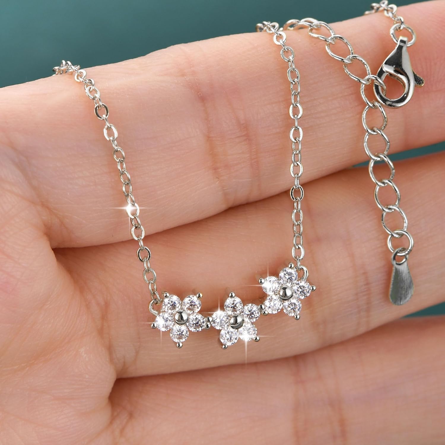 3-Star Moissanite Pendant Necklace, 0.45cttw D Color VVS1 Lab Created Imitation Diamond 14K Gold Plated Star Pendant for Women Wife Birthday Jewelry Gifts - Image 5