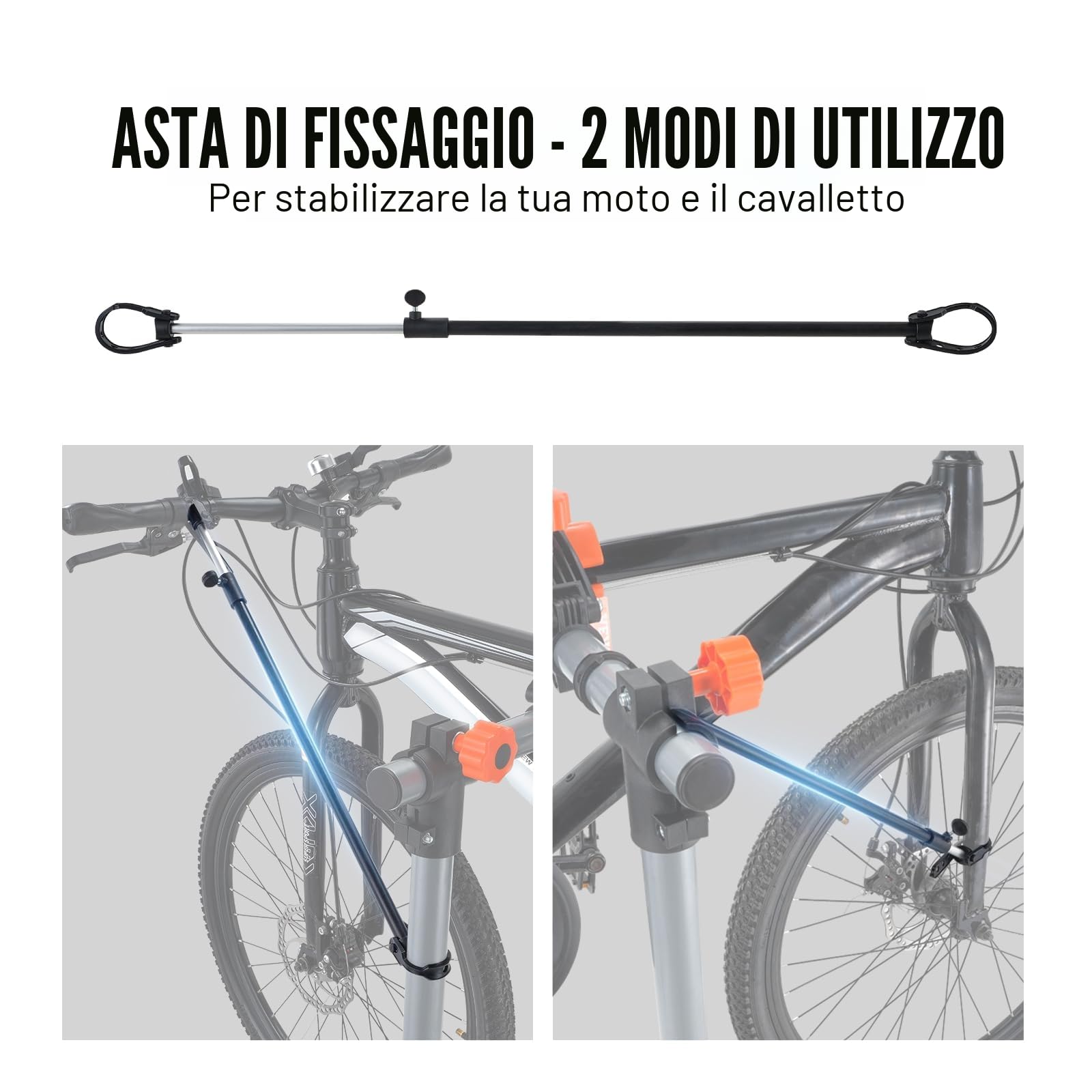 VEVOR Cavalletto di riparazione per biciclette, supporto di montaggio, 36,3 kg, 1079,5 – 1900 mm, altezza regolabile, quattro gambe