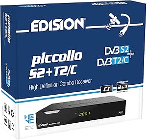 Decoder Edision Piccolo S2+T2/C - Ricevitore HD Satellite, Terrestre E Cavo H265 HEVC - Foto 2