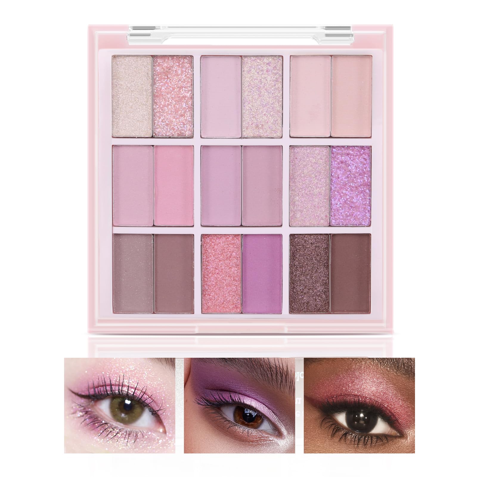 18 Colorful Eyeshadow Palette, Matte Shimmer Eye Shadow Makeup, Ultra Pigmented Waterproof Powder, Blendable Shadow Palette