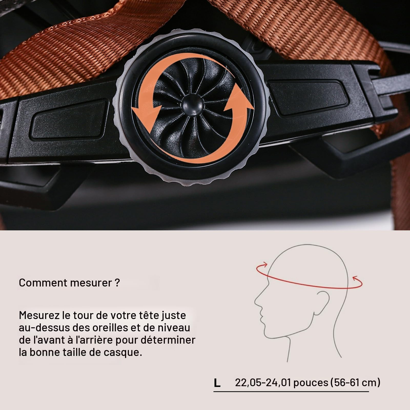 Casque de vélo adulte homme femme taille 56-61 cm cadran réglable