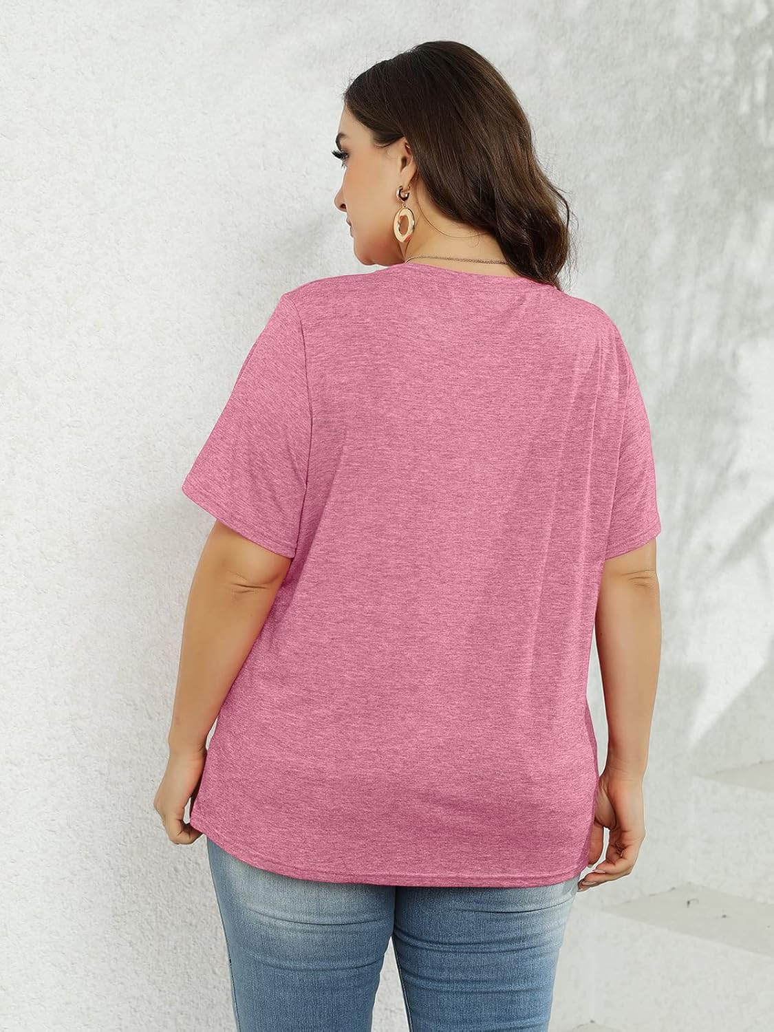 Plus Size Valentines Day Shirts Women Love Heart Print Short Sleeve Tops Casual Tees Blouse - Image 6