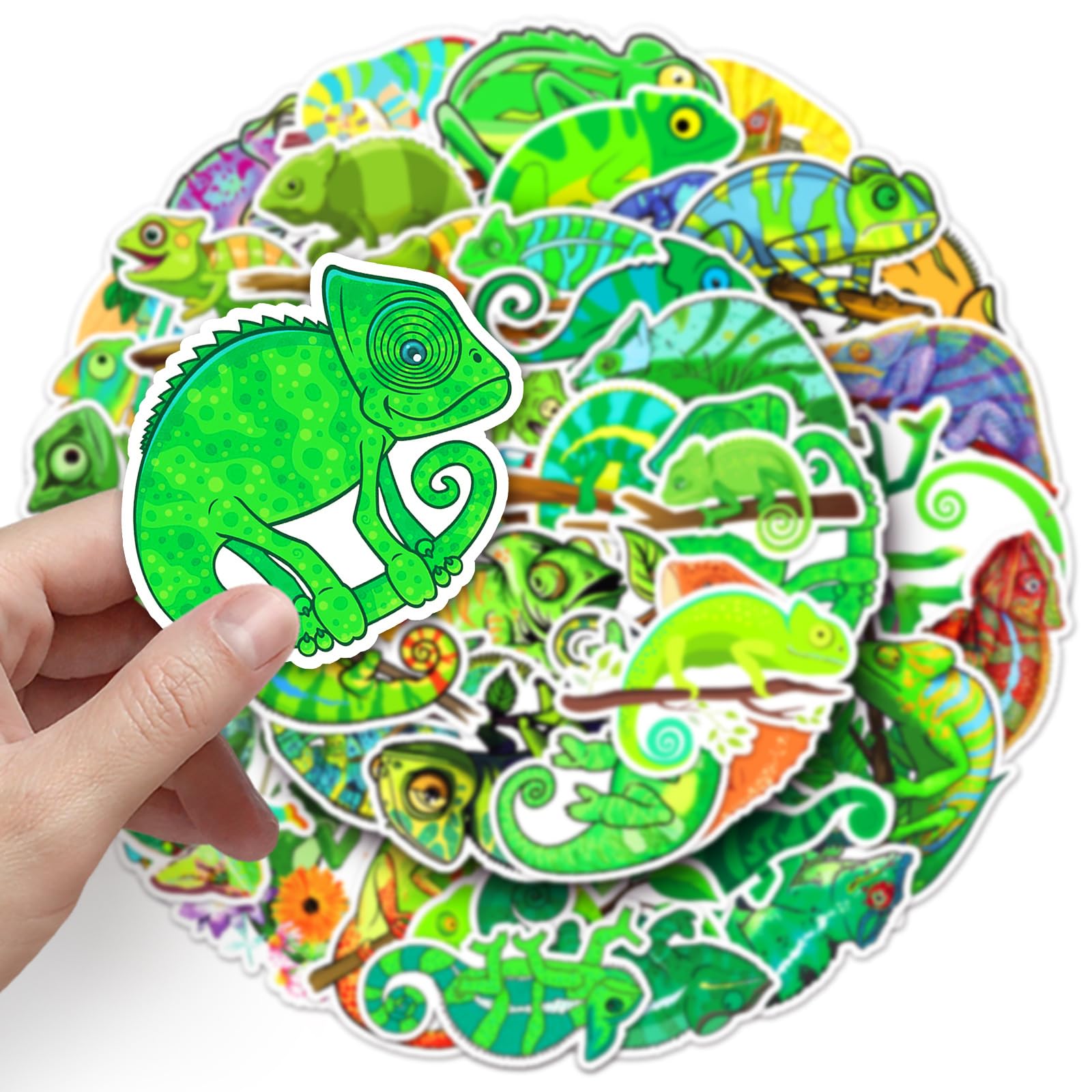 50 Pcs Cute Chameleon Stickers for Kids Teens Adults Boys Girls Gift,Stickers Pack for Laptop,Skateboard,Luggage,Car,Bike - Image 3
