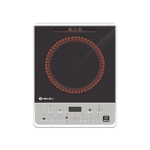 Buy Bajaj Majesty Icx Pearl 1900W Induction Cooktop With Pan Sensor And Voltage Pro Technology