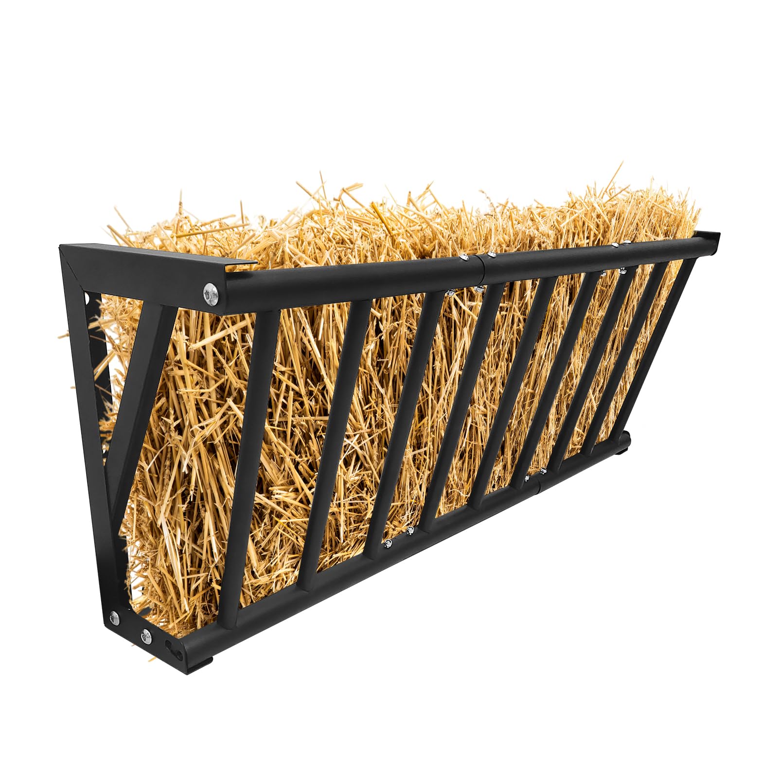 Wall Mounted Hay Feeder & Blanket Holder, 40" Heavy Duty Steel Hay Rack for Horse Stall, Goat Shed, Sheep Barn, 25 Gallons Large Capacity Feeder Organizer for Feeding and Storage
