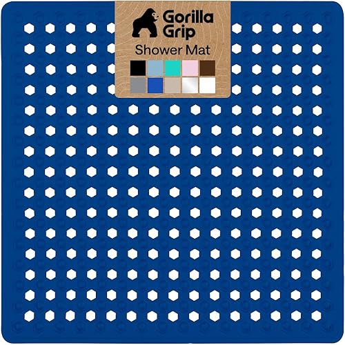 Vista 32 de GORILLA GRIP Alfombrilla para bañera patentada, lavable a máquina, con ventosas y orificios de drenaje para mantener las bañeras limpias, suave