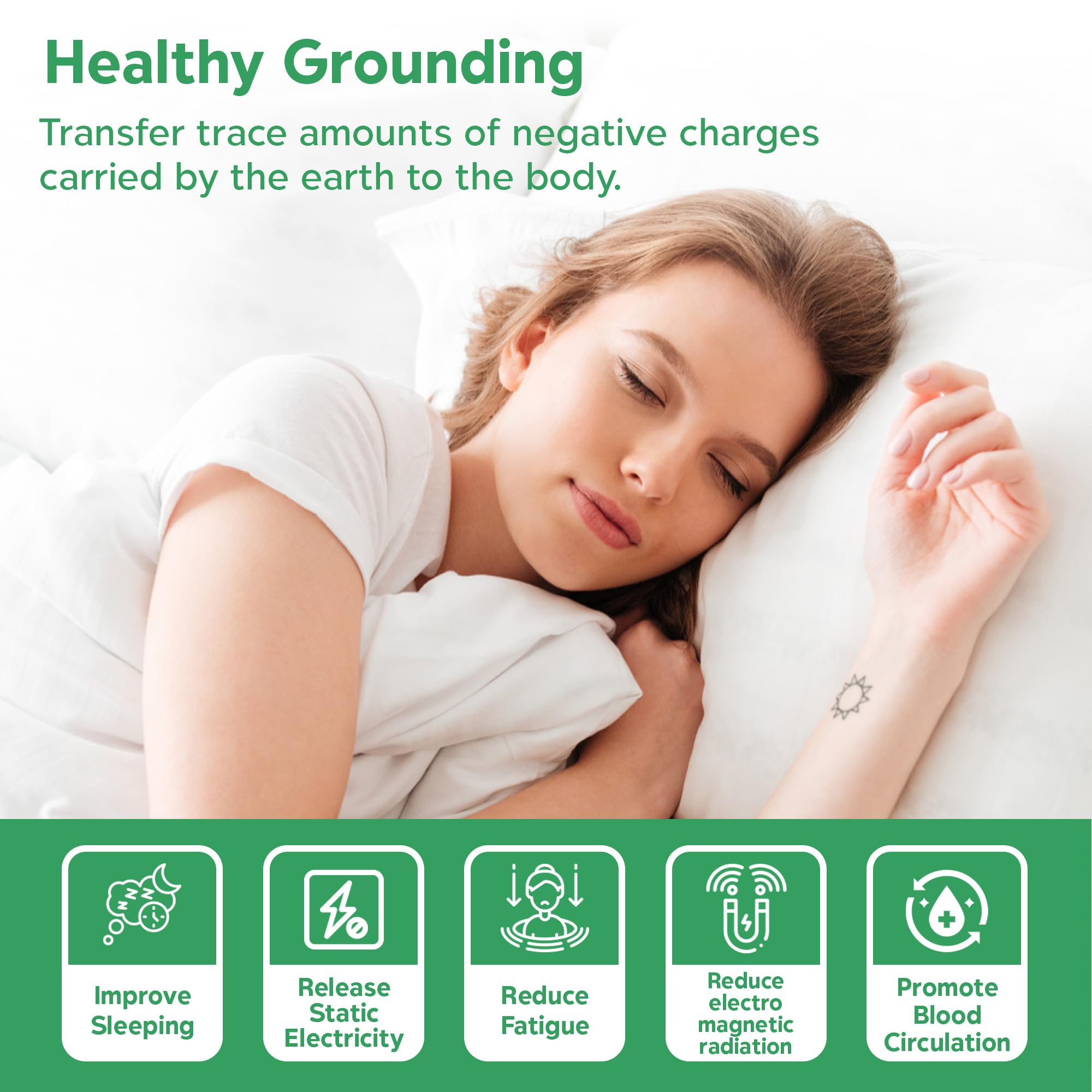Technify Tappetino di messa a terra per un sonno migliore, con caratteristiche Earthing UK, protezione emf e sollievo dallo stress, include tester di continuità dei cavi