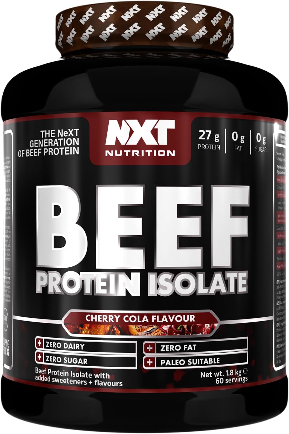 Beef Protein Isolate Juice, High Beef Protein in Natural Amino Acids - Paleo, Keto Friendly - Dairy Lactose and Gluten Free | 1.8kg (Cherry Cola)