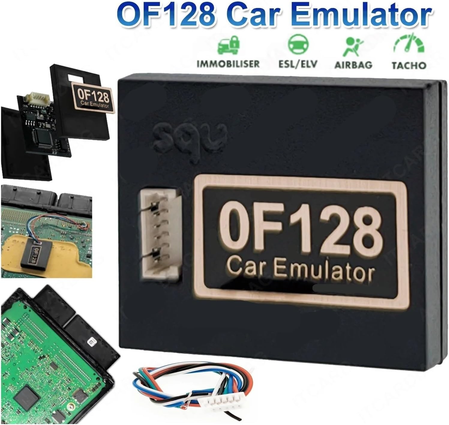Universal Car Emulator OF128 SQU OF128 of 128 Simulator Tuning Programmer Tool Compatible with VAG Mercedes Compatible with Opel Renault BMW