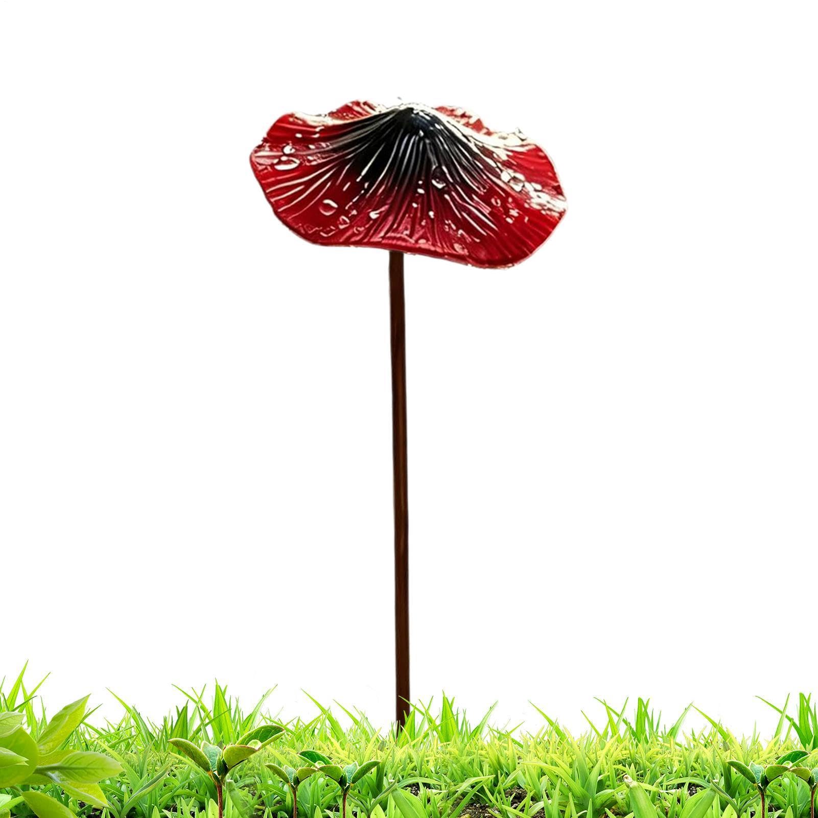 Champignons de jardin décoration extérieure colorée en métal rustique