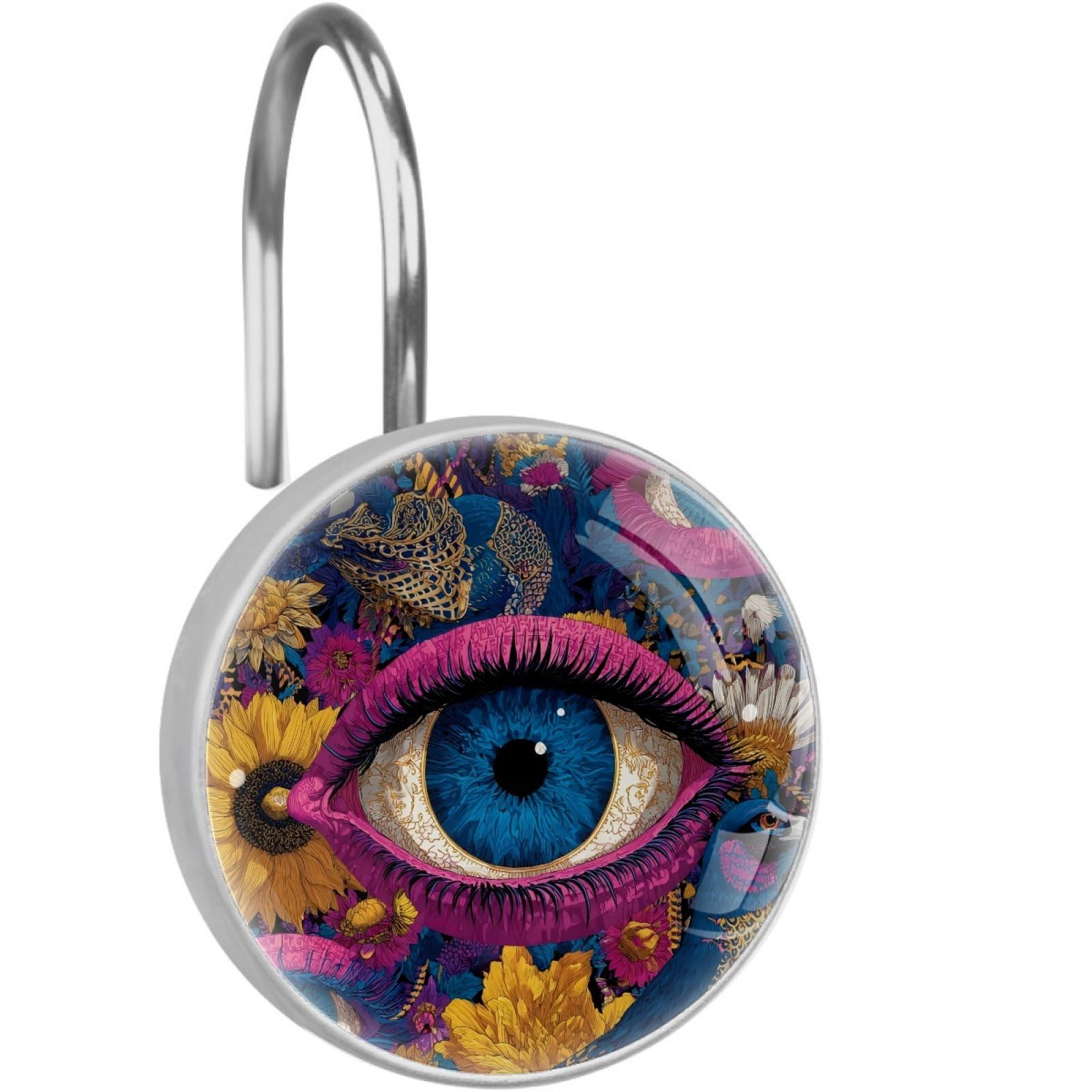 VAPOKF Shower Curtain Hooks, 12PCS Mystical Eye Shower Curtain Hook for Bathroom Decors Home Bedroom