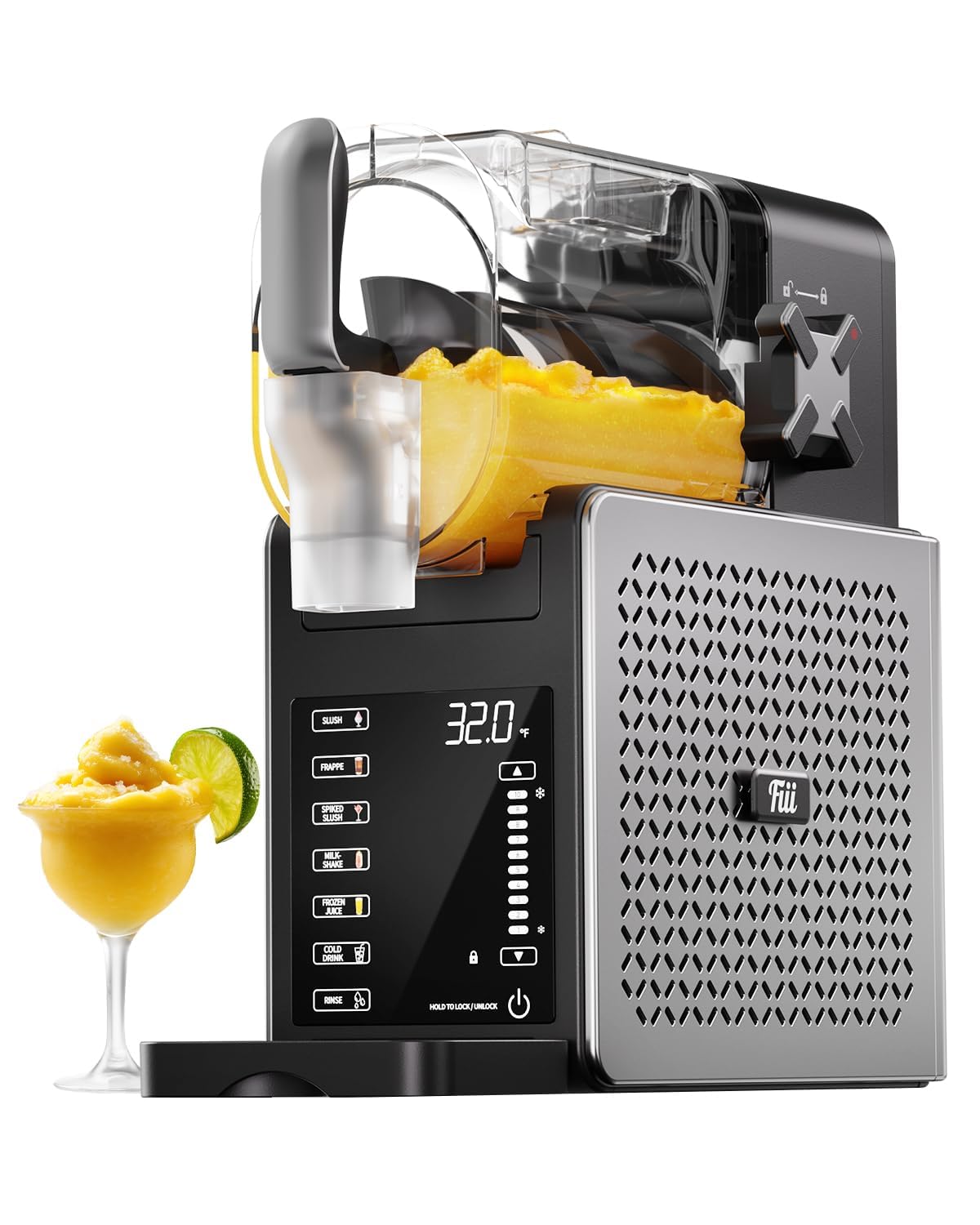Fiii Slush Maschine 3L, 6 Programme, LED-Anzeige, selbstreinigend, kein Eis erforderlich, 170W Slush Eis Maschine, 220-240V, leiser kompakter Slushie Maker für Milchshakes und Frozen Drinks | Fiii verbindet vielseitige Getränkezubereitung mit modernem Des