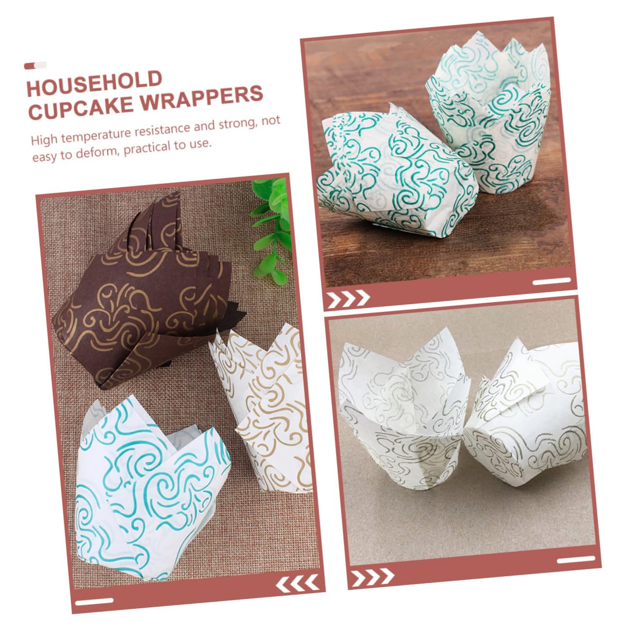 TOPBATHY 300piezas Forros De Cupcake Desechables Diseño Para Hornear Resistentes Al Perfectos y Celebraciones