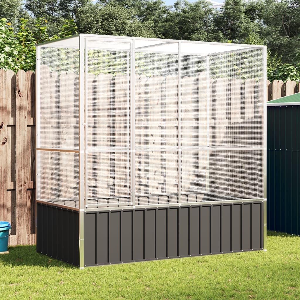Galvanized Steel Large Flight King Bird Cage, Steel Outdoor Aviary, Outdoor Indoor Large Bird Cage Aviary Pet House for Cockatiels African Parakeets, 82.9"x42.1"x83.5",-301