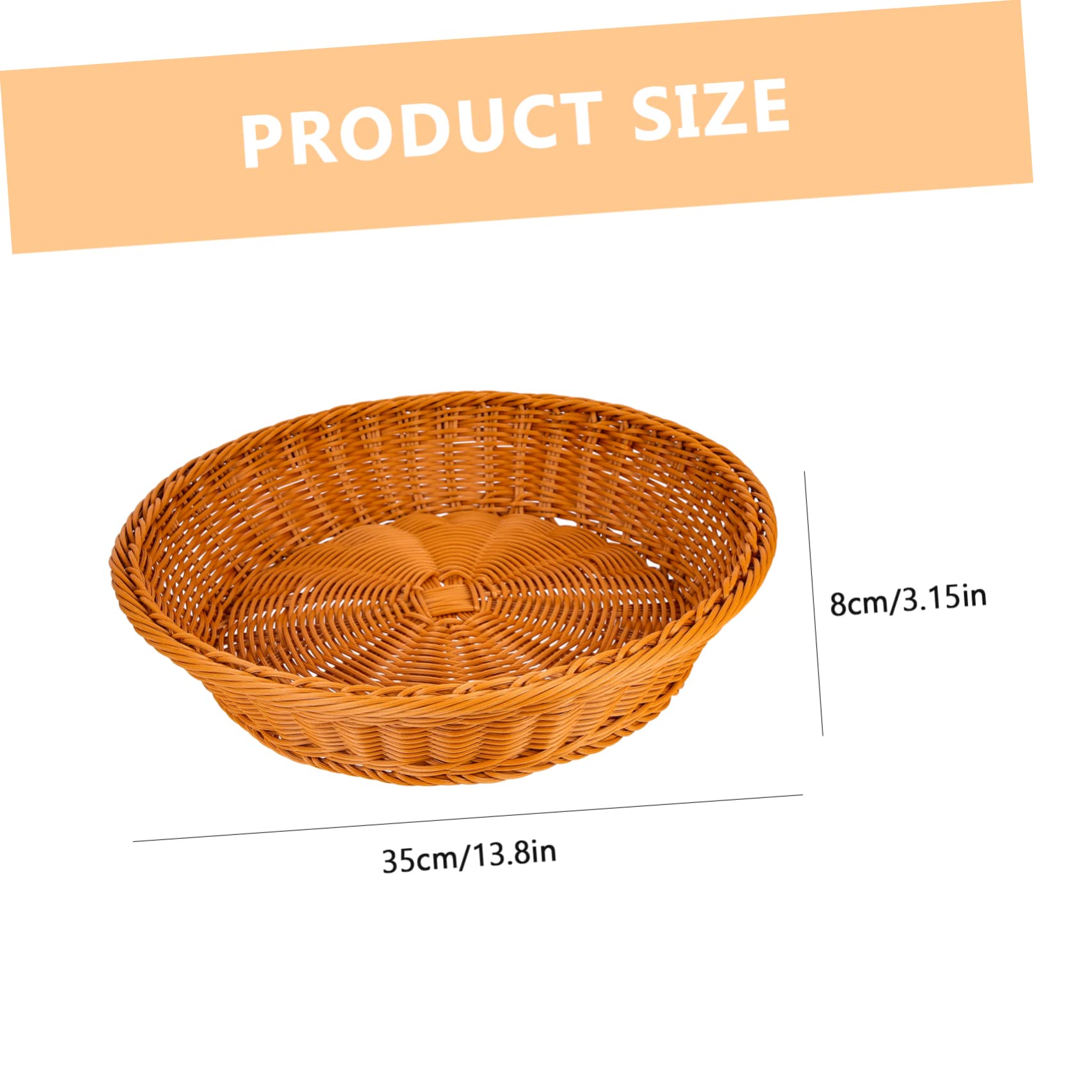 COLLBATH Bread Basket Fruit Basket Woven Basket Fashion Basket Table Decor Wicker Basket Table Storage Basket Fruit Bowl Trays Bread Container Dried Food Basket Plastic Imitation Rattan Pp