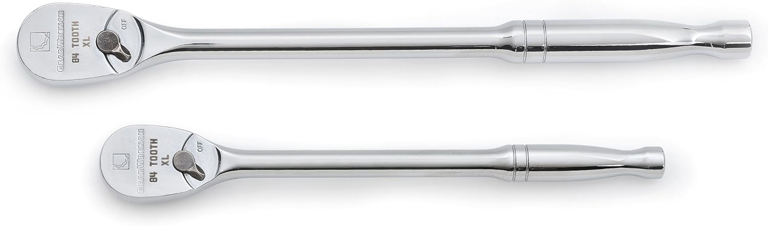 GEARWRENCH 2 Pc. 1/4" & 3/8" Drive Long Handle Teardrop Ratchet Set,84 Tooth - 81268