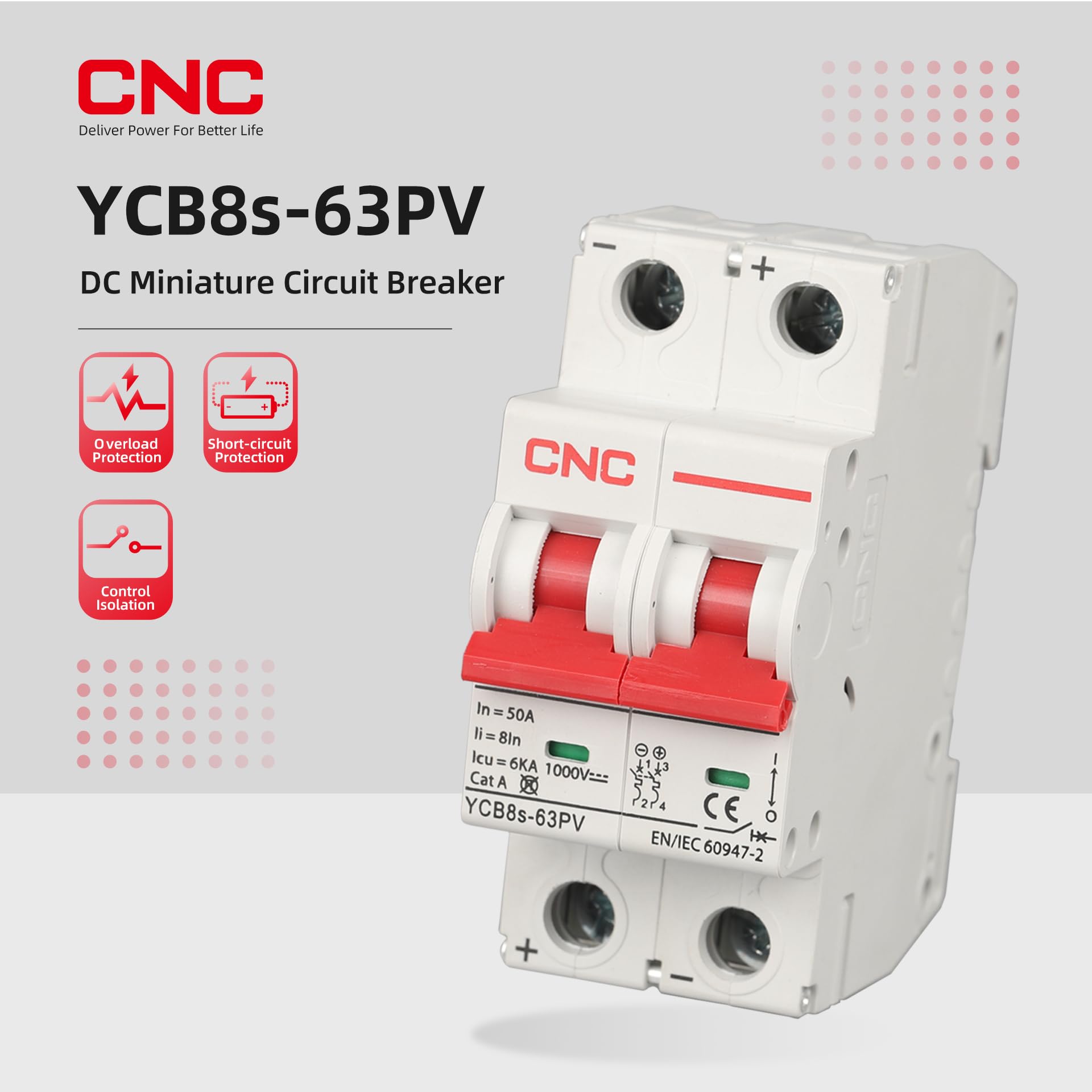 CNC DC Miniature Circuit Breaker, 2 Pole 1000V 40 Amp — Amazon image 6