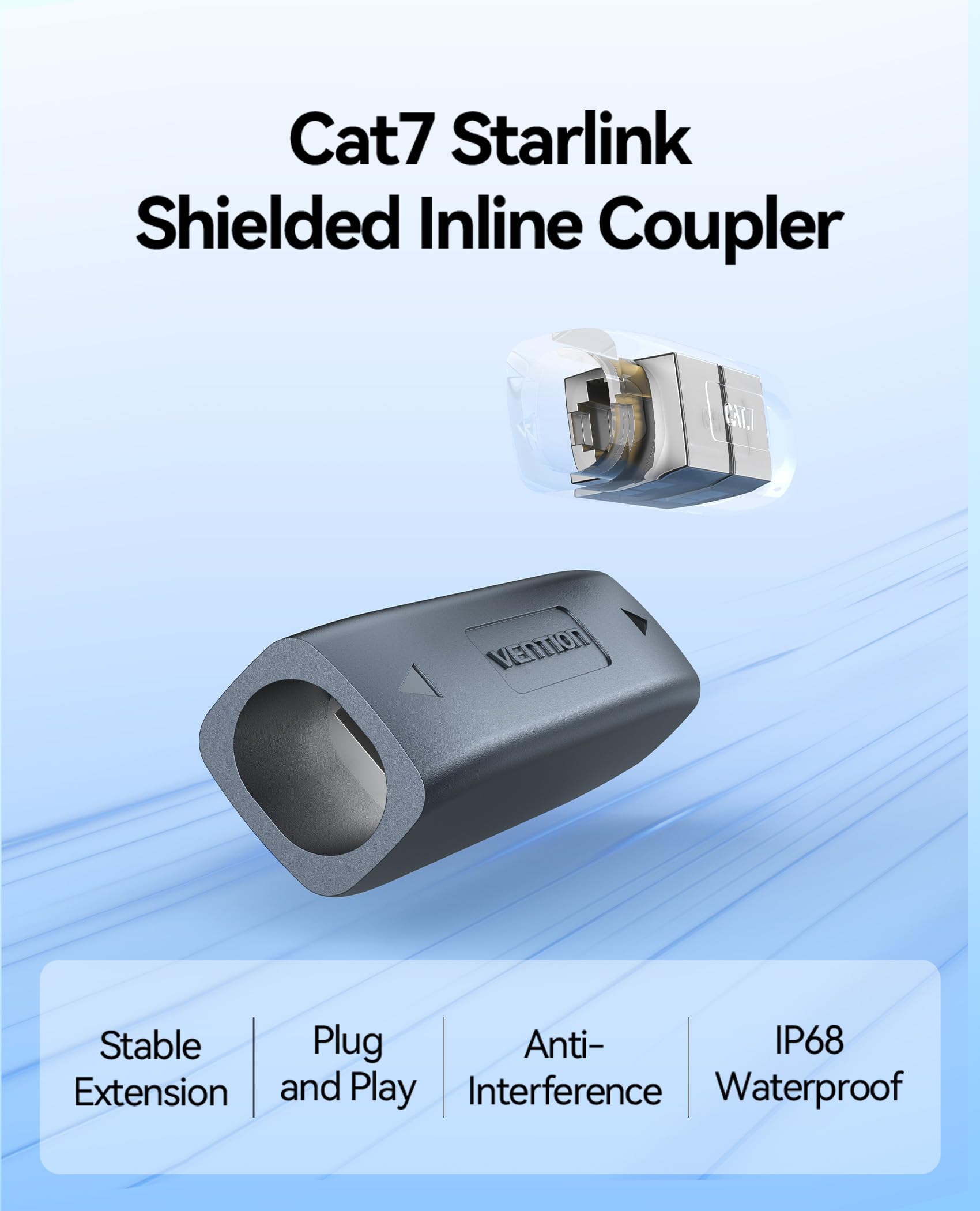 VENTION Acoplador de Cable Starlink Gen 3 IP68 RJ45 para Ethernet Starlink Gen 3/Mini Dish