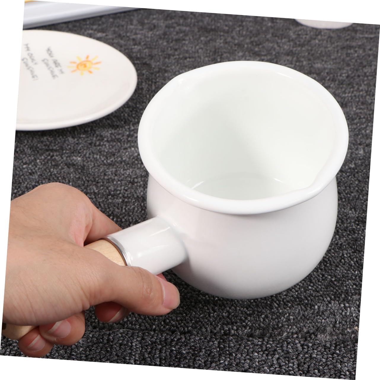 3個 セラミックポット セラミッククリーマー ピッチャー エナメルポット コーヒークリーマー ミニヒーター ミニ鍋 キッチンクッキン