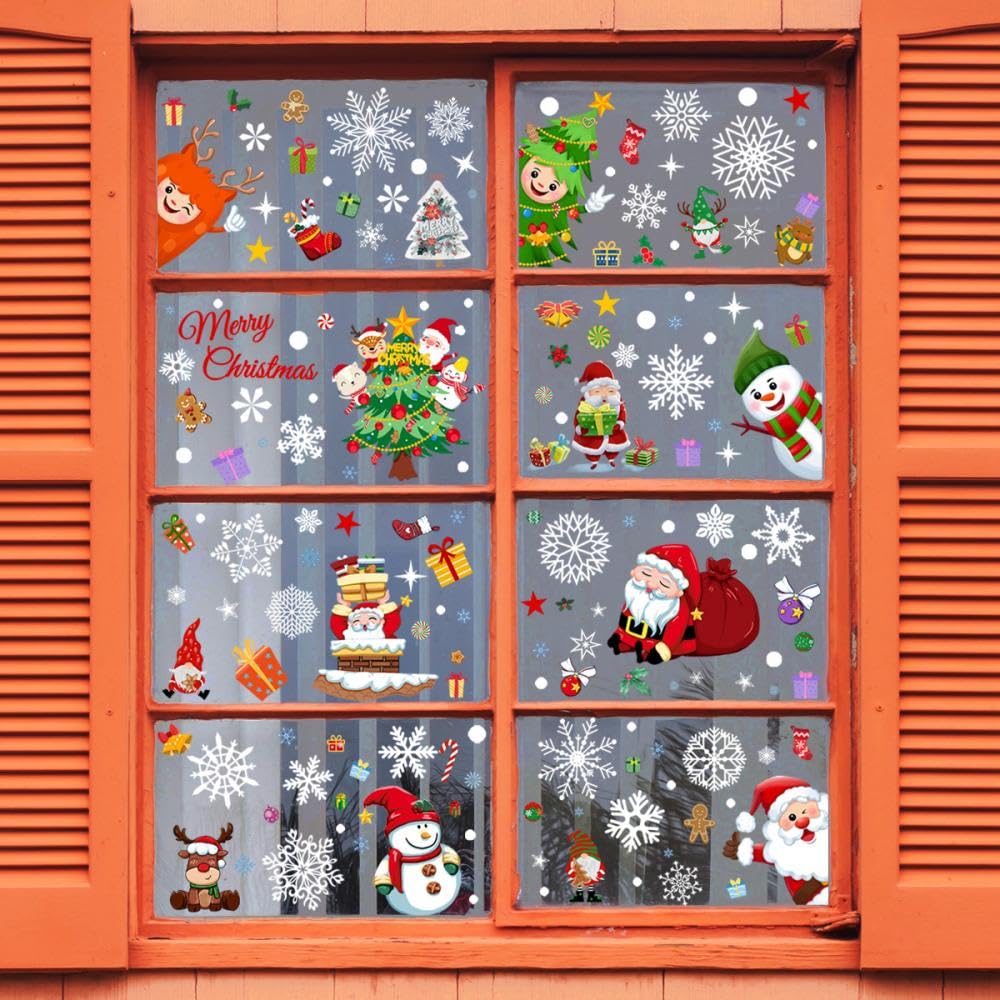 Amazon | TAIVINN クリスマス ステッカー 窓 飾り 剥がせる 静電気