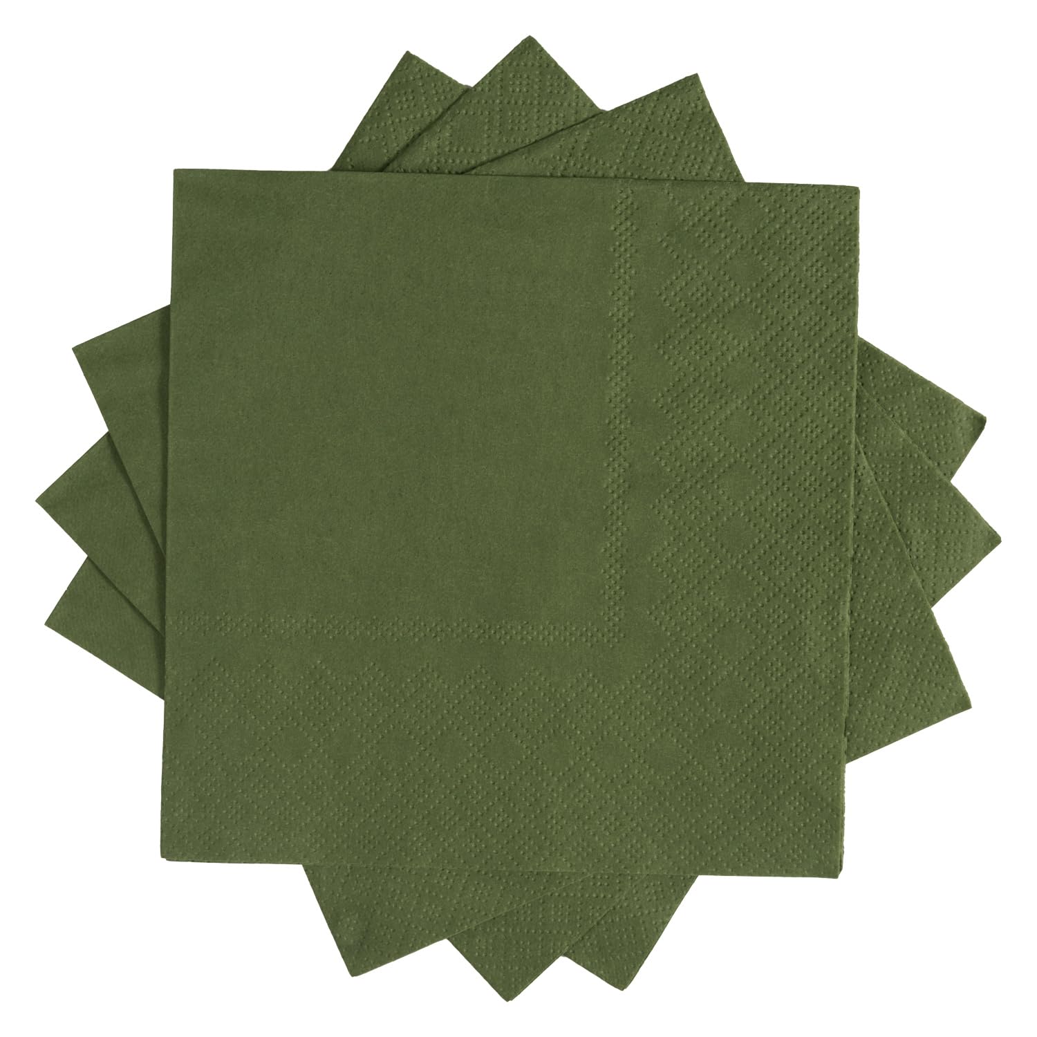 Paquete de 200 servilletas de cóctel de 2 capas plegadas de 5 x 5 pulgadas, servilletas desechables para cena, boda, fiesta, cumpleaños, novia, aniversario, recepción (200, verde)