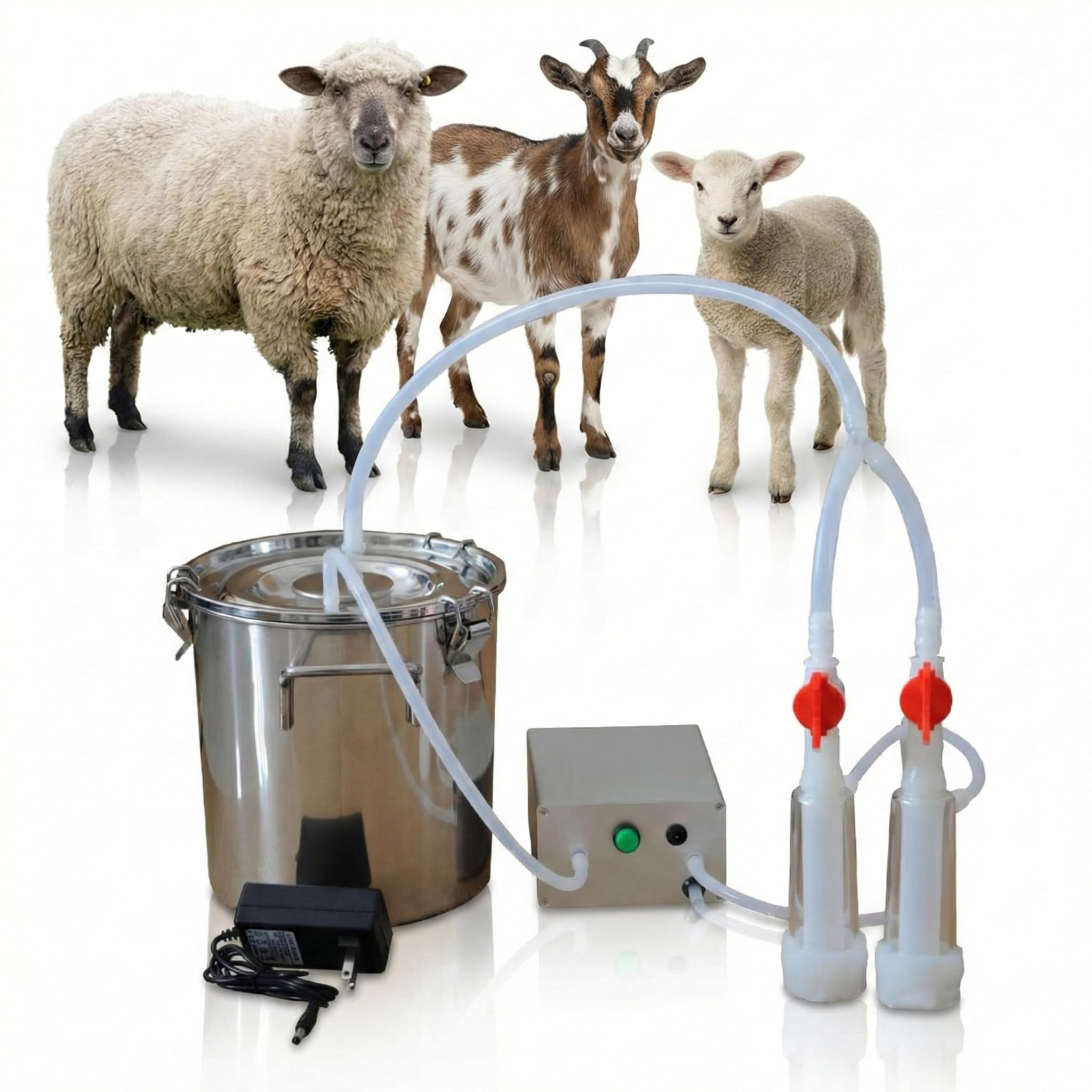 PulsacióN Para Ovejas Y Cabras,Kit De OrdeñO PortáTil Para Granja De Plantas De Leche,Con Tubo De Silicona FuncióN De Parada AutomáTica,Con BateríA Recargable De 5200 Mah (3l,Para Ovejas)