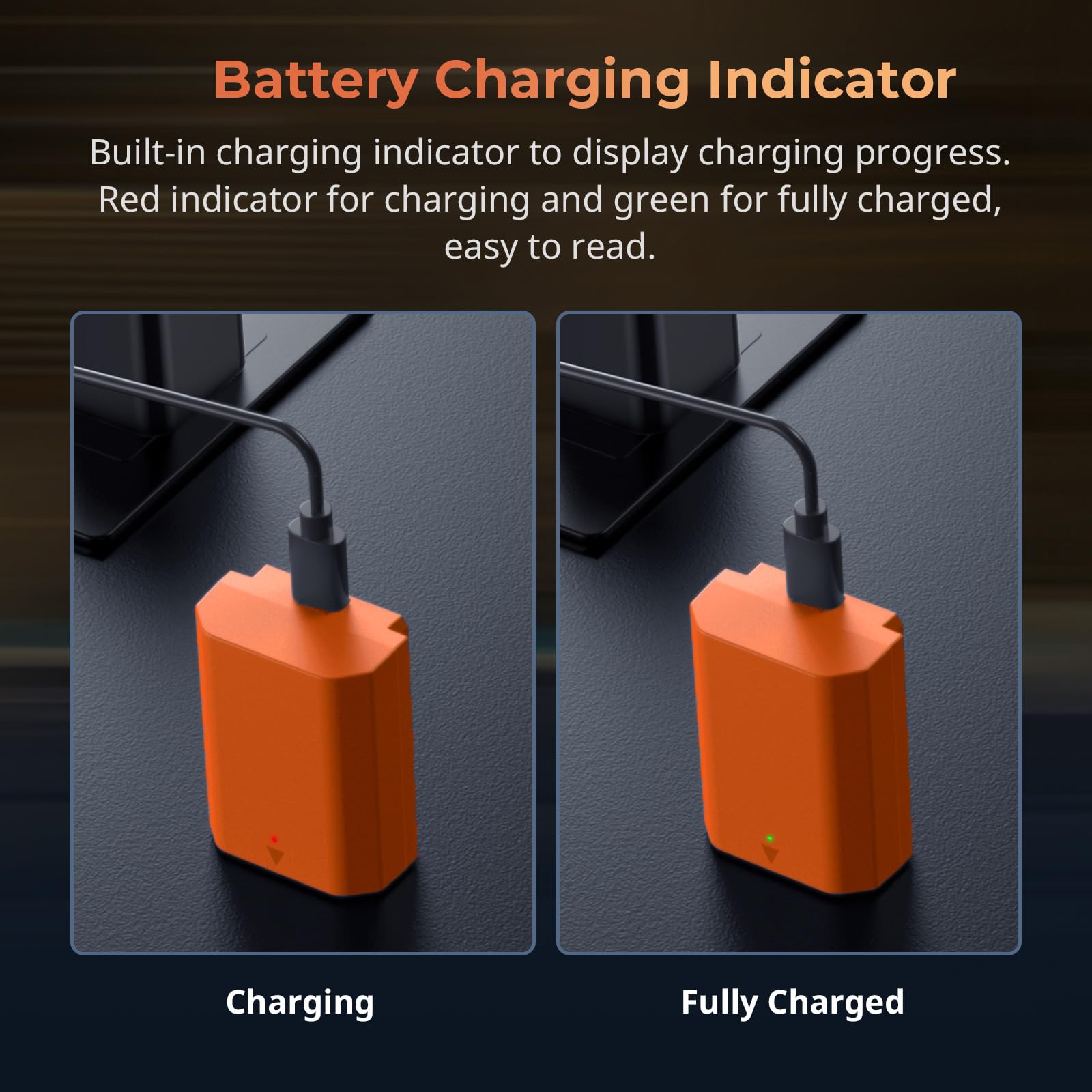 SMALLRIG 2400mAh USB-C Battery für NP-FZ100 Akku für Sony A7R V, A7S III, 2,5H volle Ladung, für Sony A7R IV, A7R III, A7 III, A7C, A7C II, A7CR, A6700, FX3, FX30, ZV-E1, ZV-E10 II, Orange – 4969