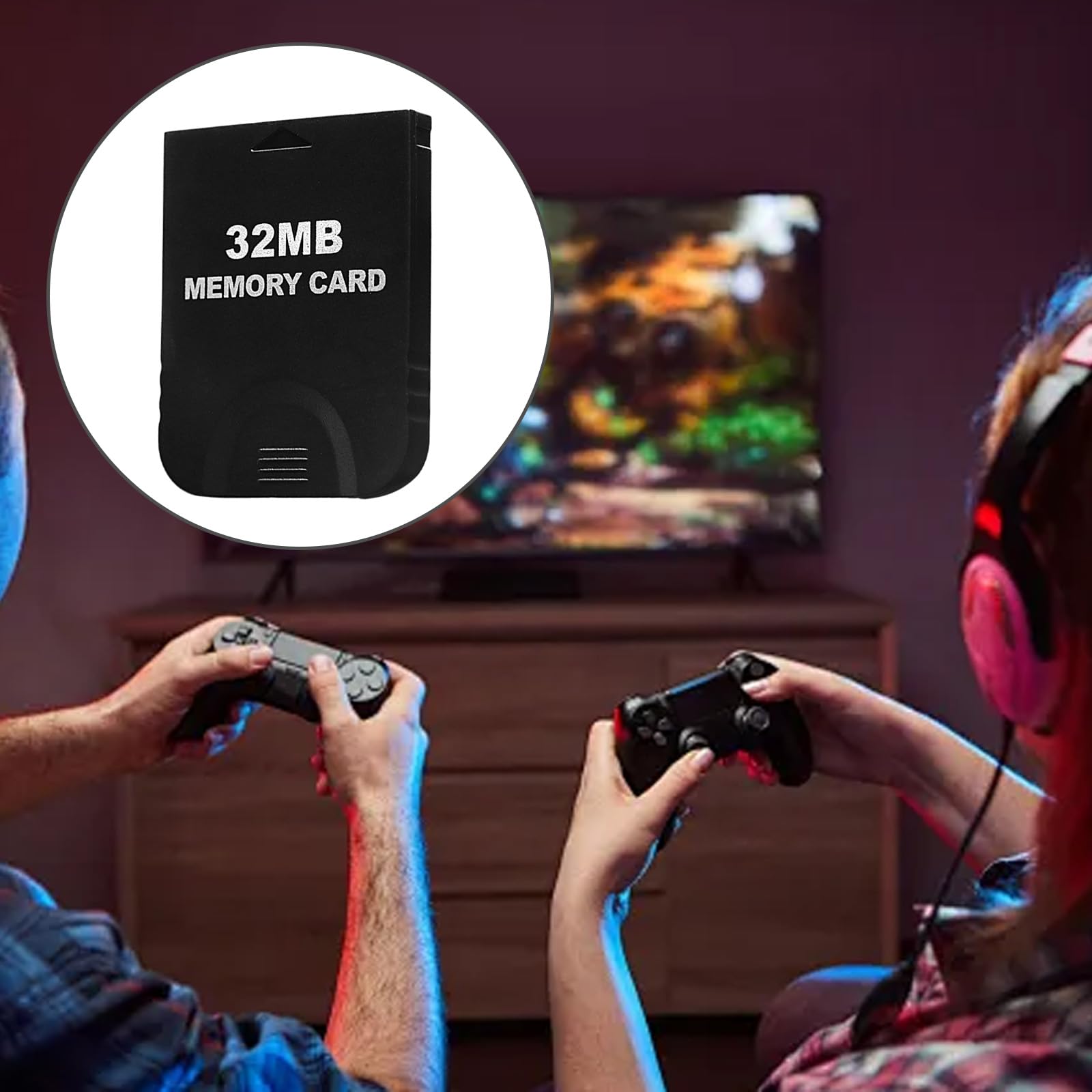 Tarjeta de memoria Gamecube de alta velocidad de 32 MB (507 bloques) compatible con Nintendo Gamecube y juegos de accesorios de consola Wii (negro)