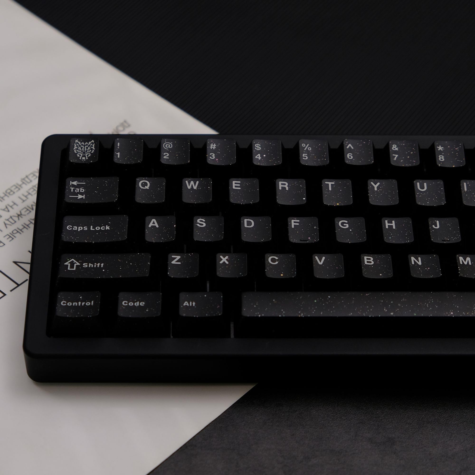 Brokatowe czarne ABS Cherry Profile Keycaps pełny zestaw 114 klawiszy niestandardowe minimalistyczne klawisze do klawiatur mechanicznych MX