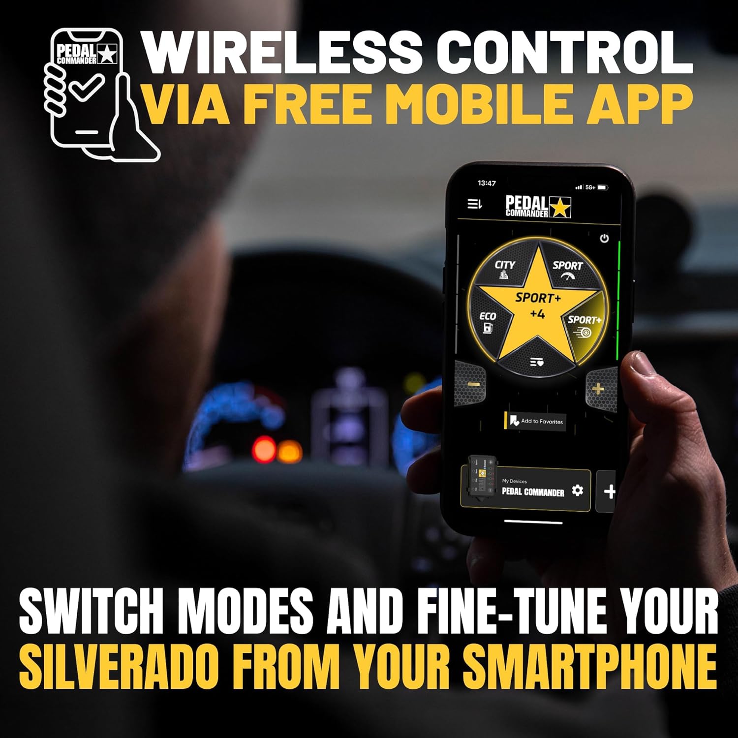 PEDAL COMMANDER Throttle Response Controller Compatible with Chevrolet Silverado 2500, 3500 2020-2026, 4th Gen, Plug-and-Play 4 Modes 36 Settings, App Control Anti-Theft, Silverado Accessories