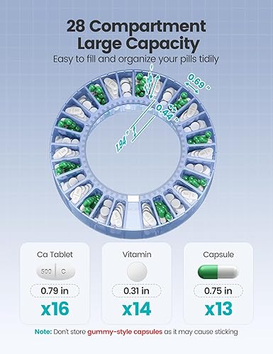 Miniatura 7 de Dispensador de pastillas automático inteligente de 28 días con control de aplicación, pantalla LCD mejorada, bloqueo de llave, alertas de sonido y