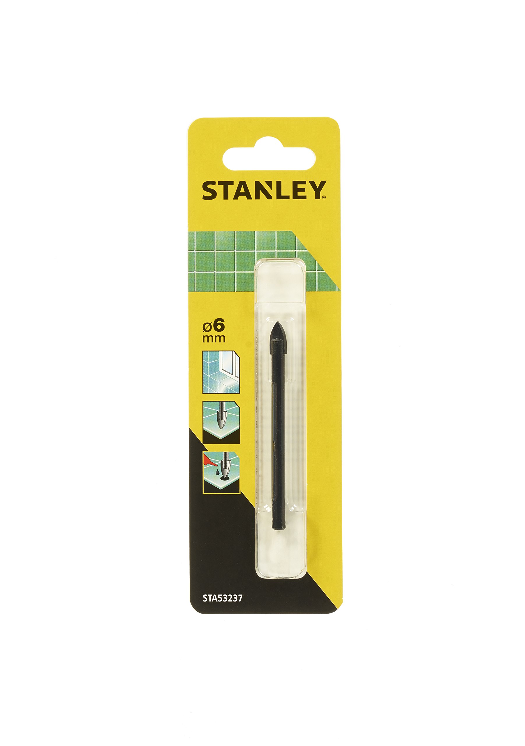 Stanley Black Sta53237-Qz Tile And Glass Drill Bit, 6 Mm