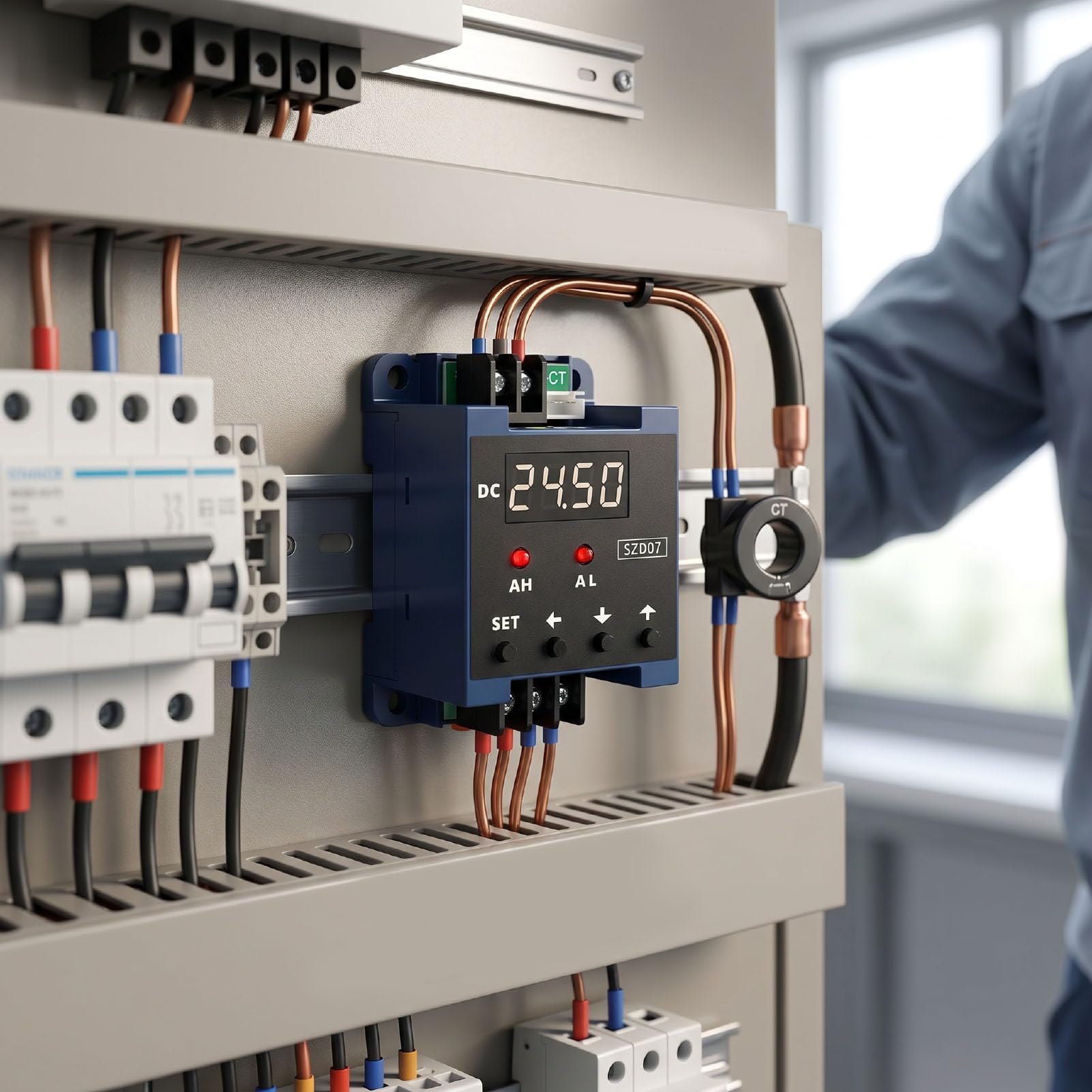 DC Digital Amperemeter 0,3-50A Relaisausgang Überlastschutz